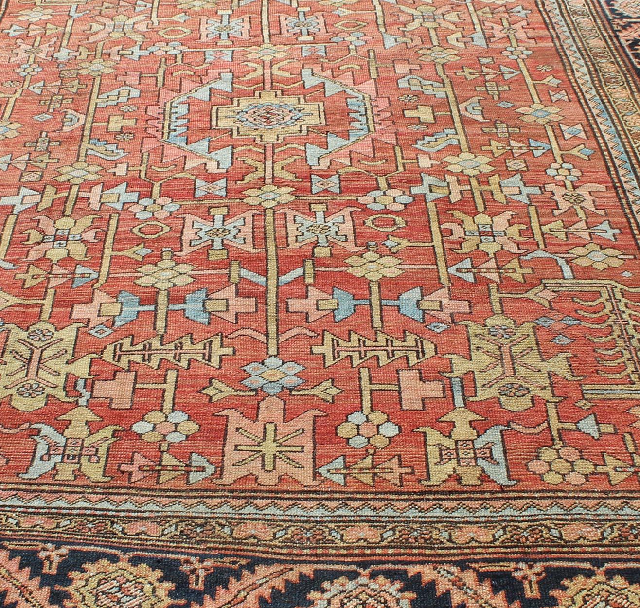  Antique Persian Serapi Rug with All-Over Geometric Design For Sale 3