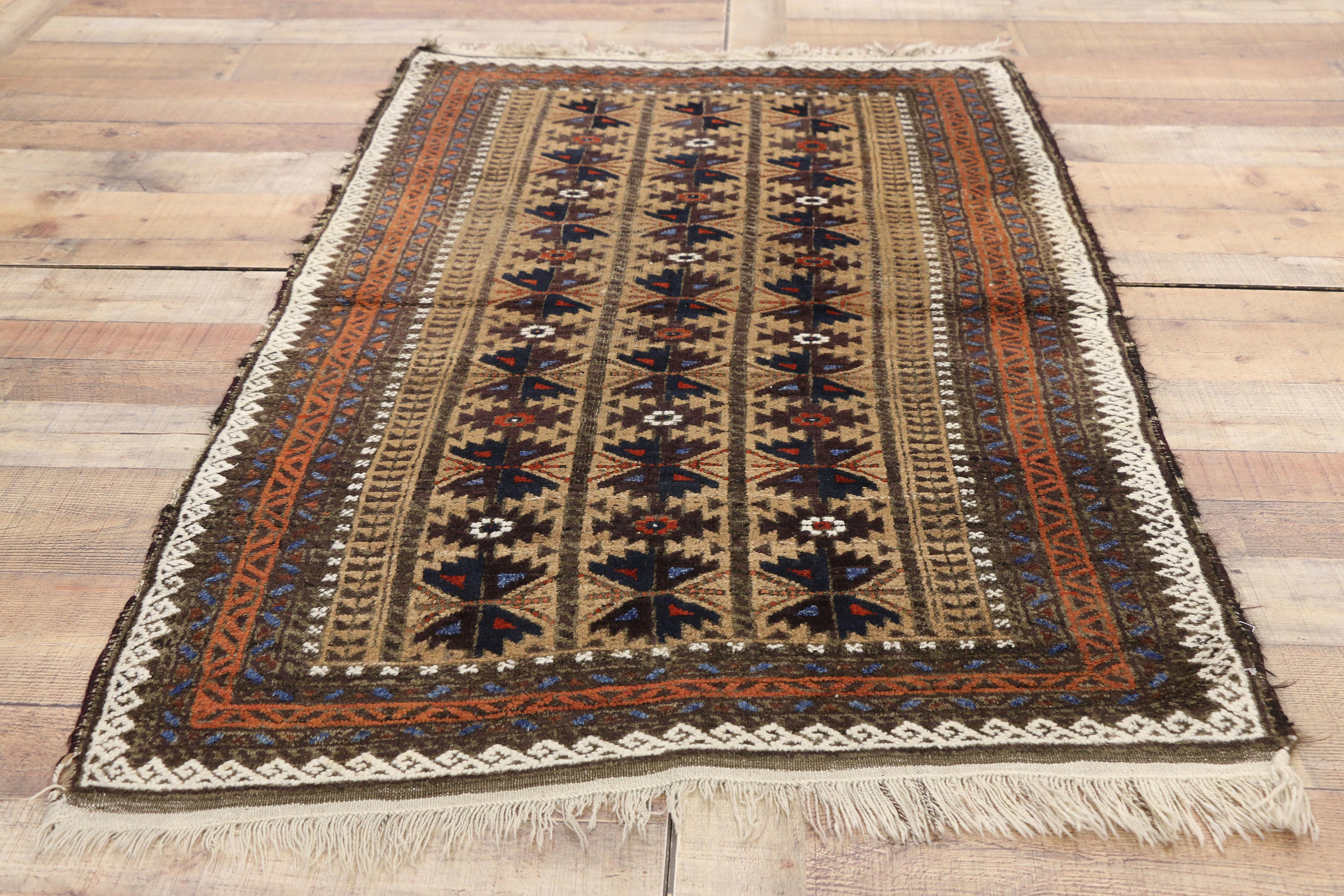 Antique Persian Arab Baluch Tree of Life Rug, Tribal Style Entry or Foyer Rug In Good Condition For Sale In Dallas, TX