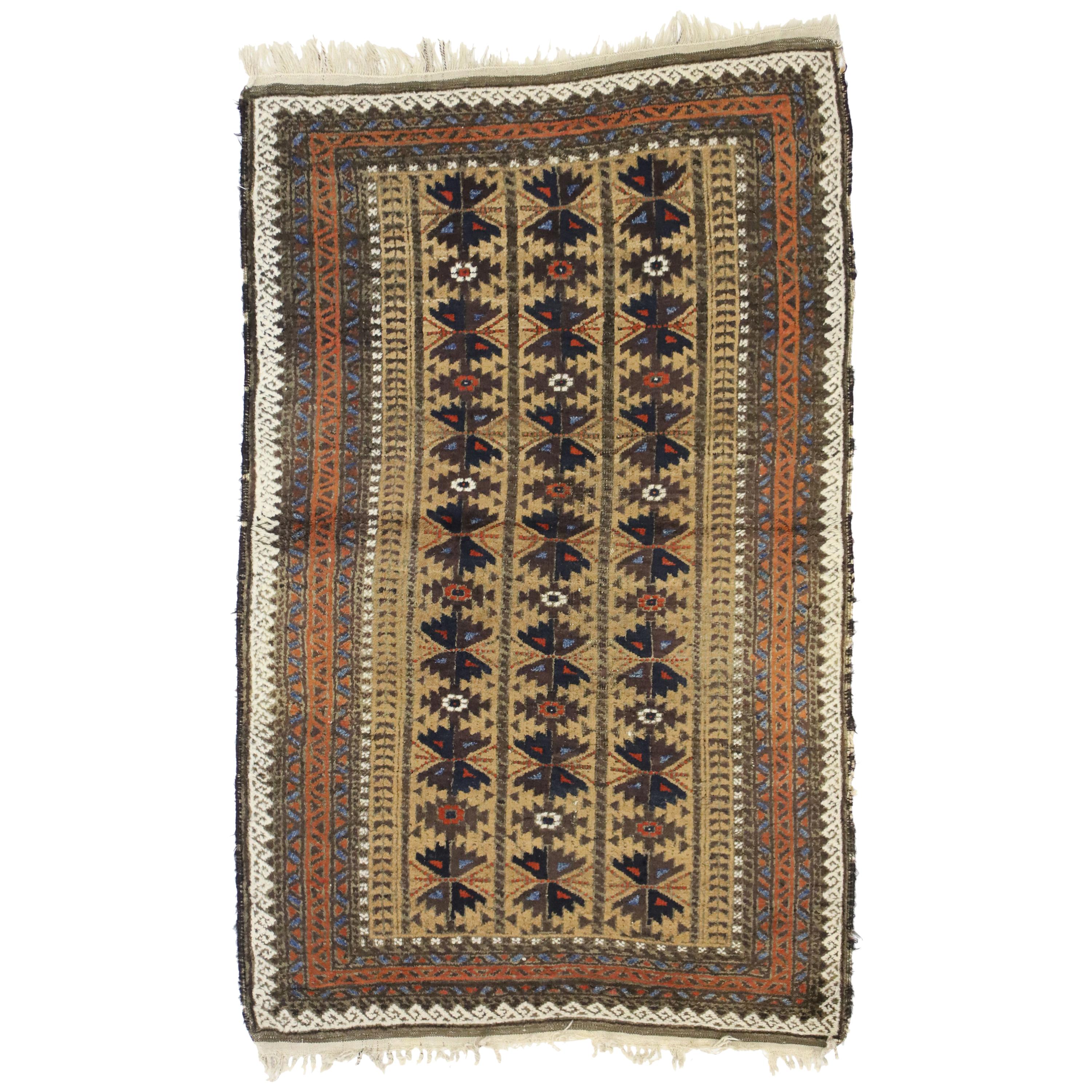 Ancien tapis persan ancien Baluch Tree of Life, tapis d'entrée ou de foyer de style tribal en vente