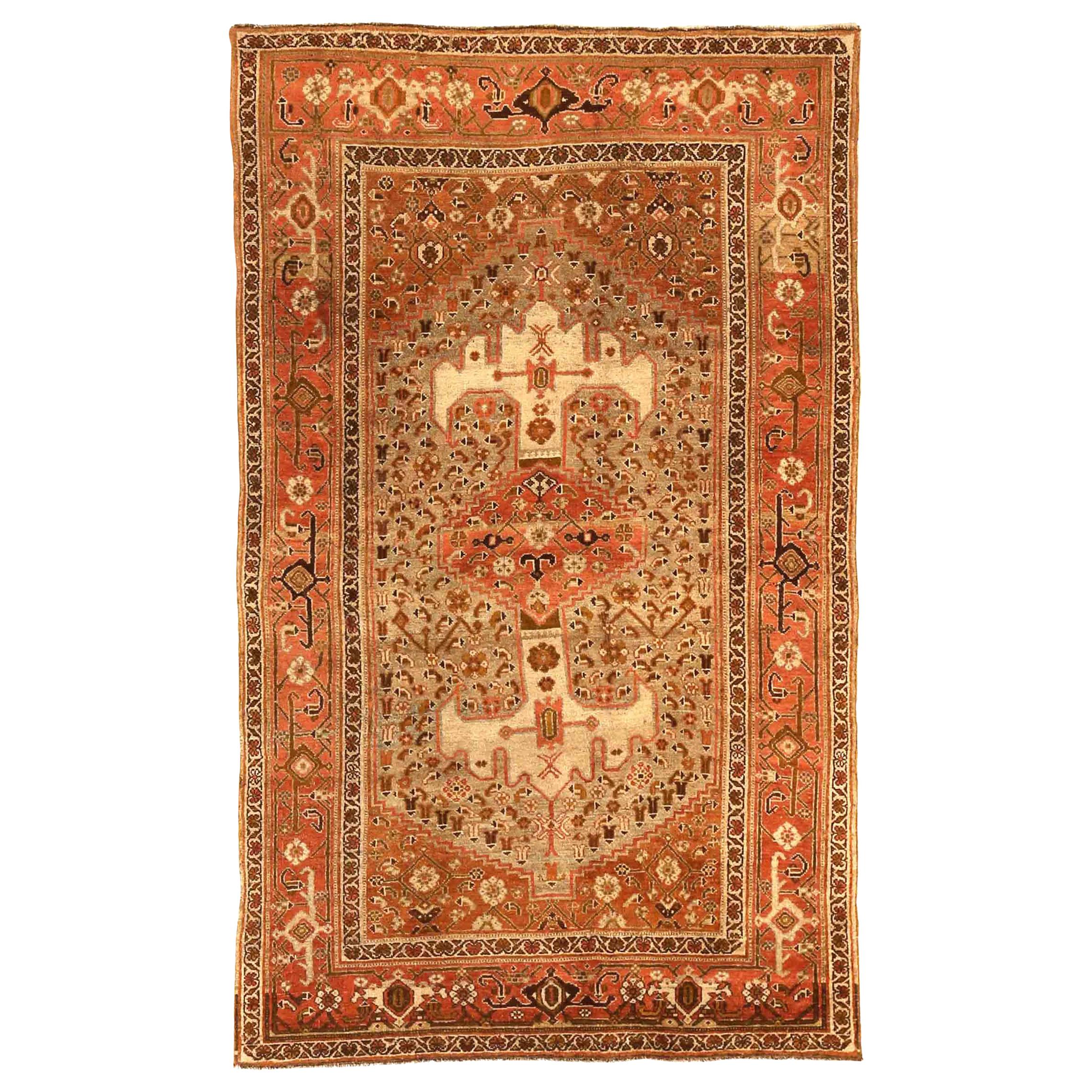 Antique Persian Area Rug Art Deco Design