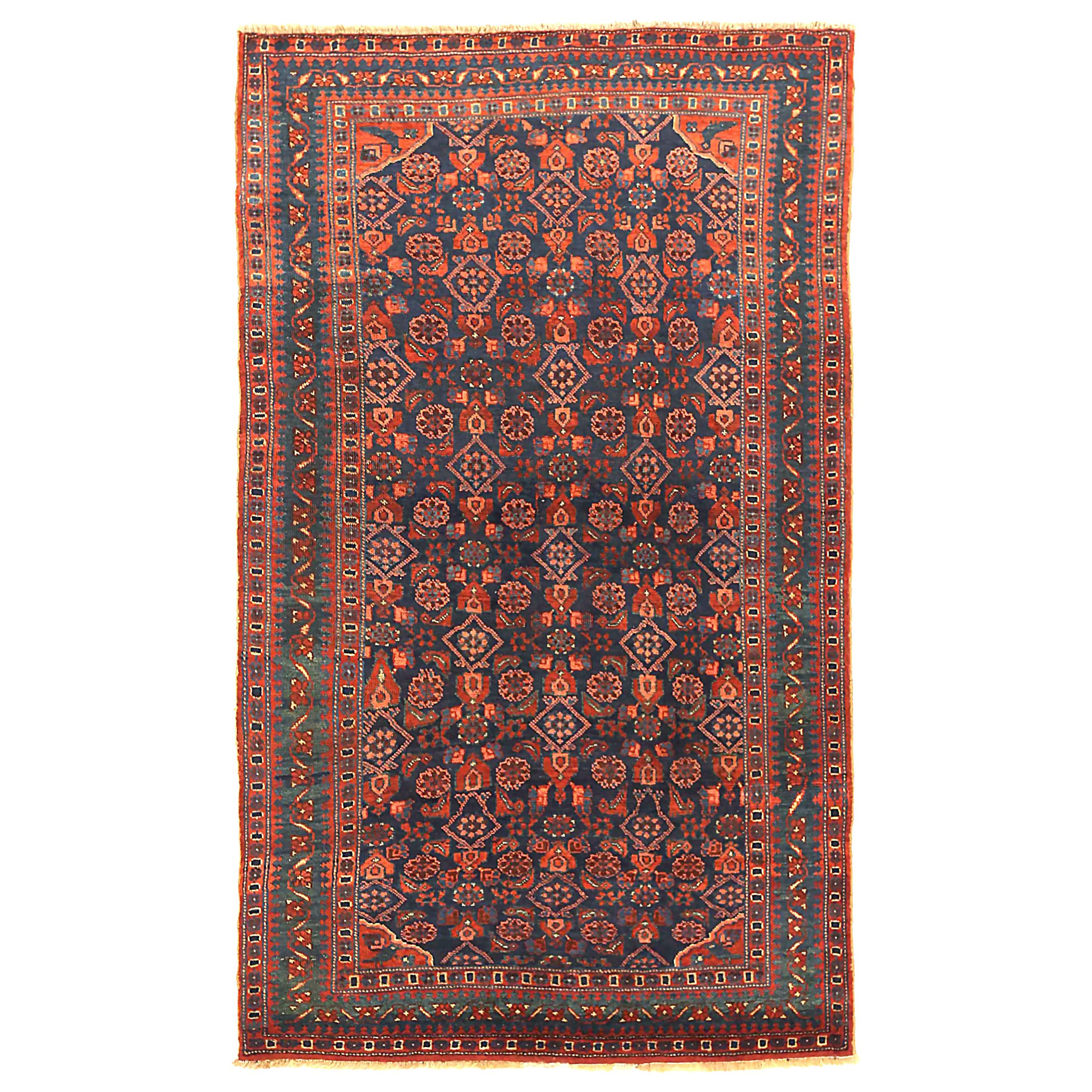 Antique Persian Area Rug Art Deco Design