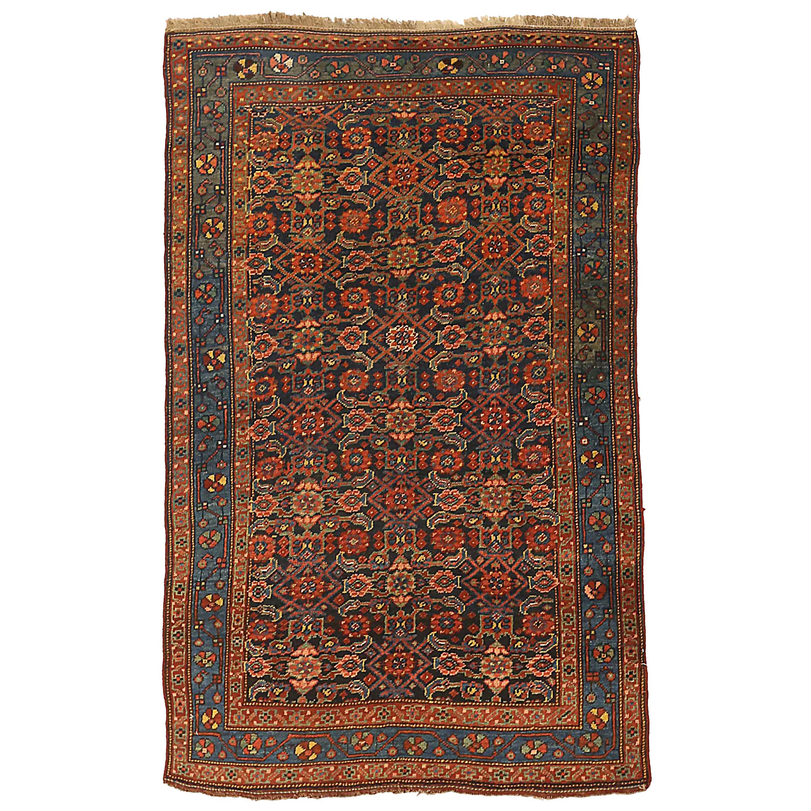 Antique Persian Area Rug Art Deco Design