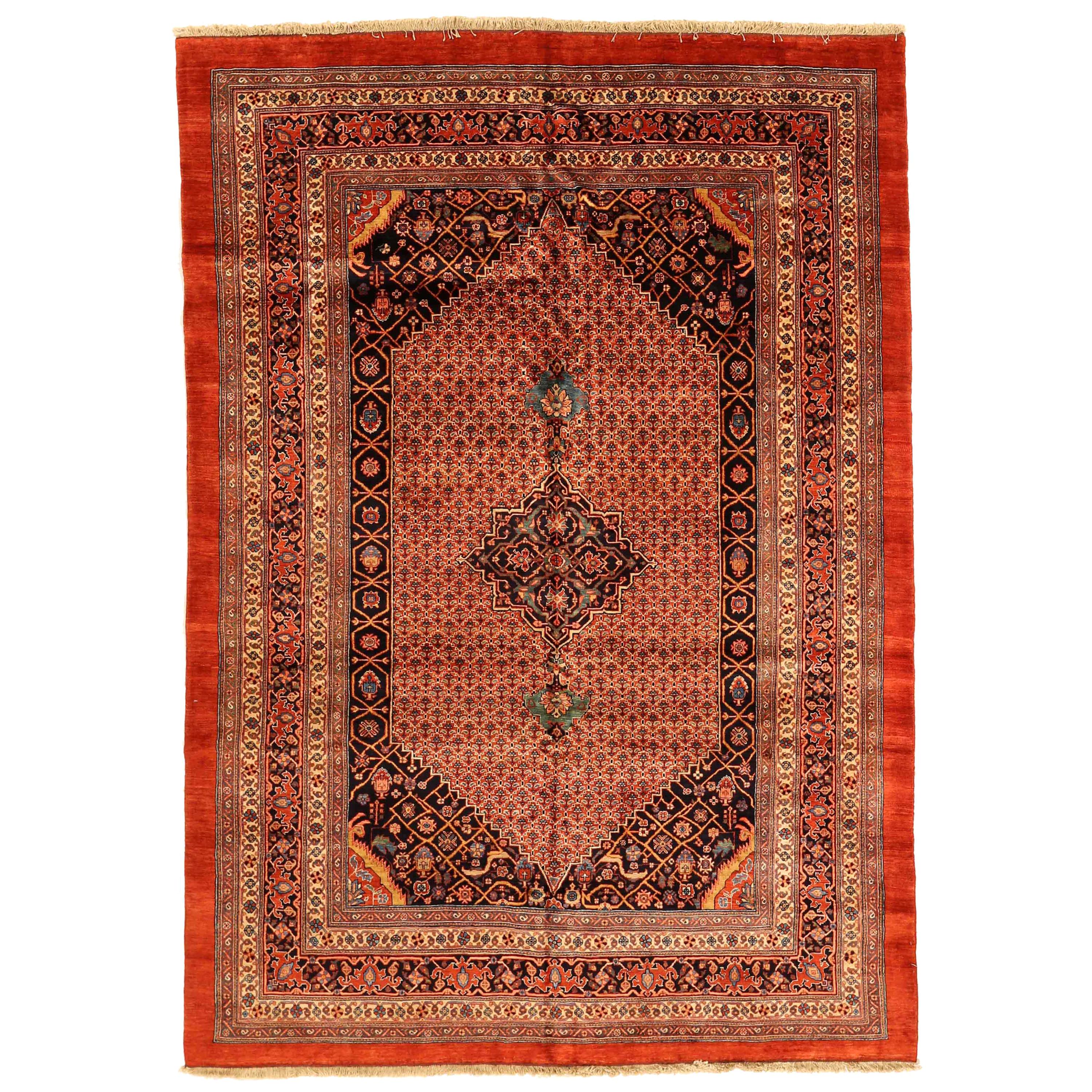 Antique Persian Area Rug Art Deco Design