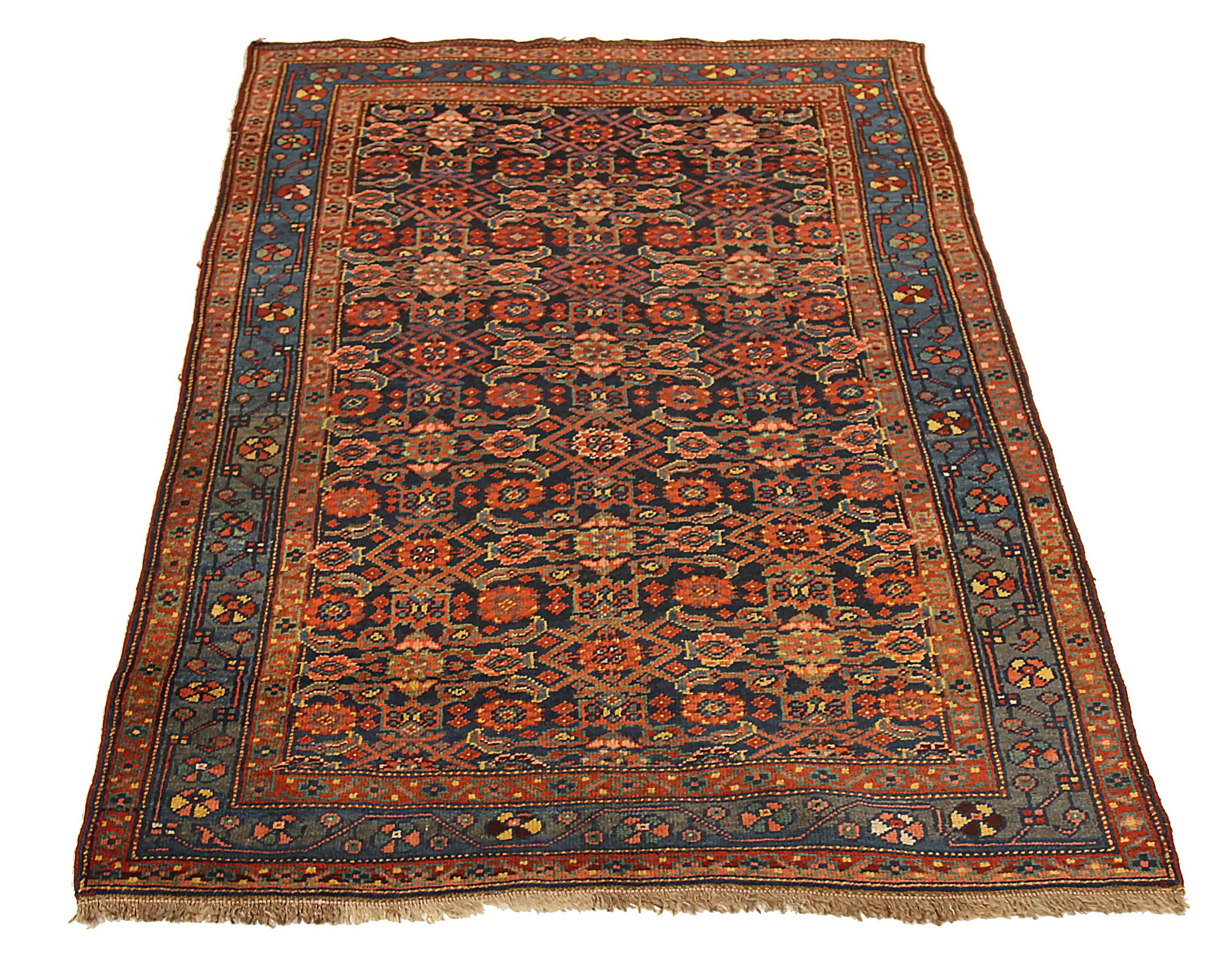 Antique Persian area rug handwoven from the finest sheep’s wool. It’s colored with all-natural vegetable dyes that are safe for humans and pets. It’s a traditional Art Deco design handwoven by expert artisans. It’s a lovely area rug that can be