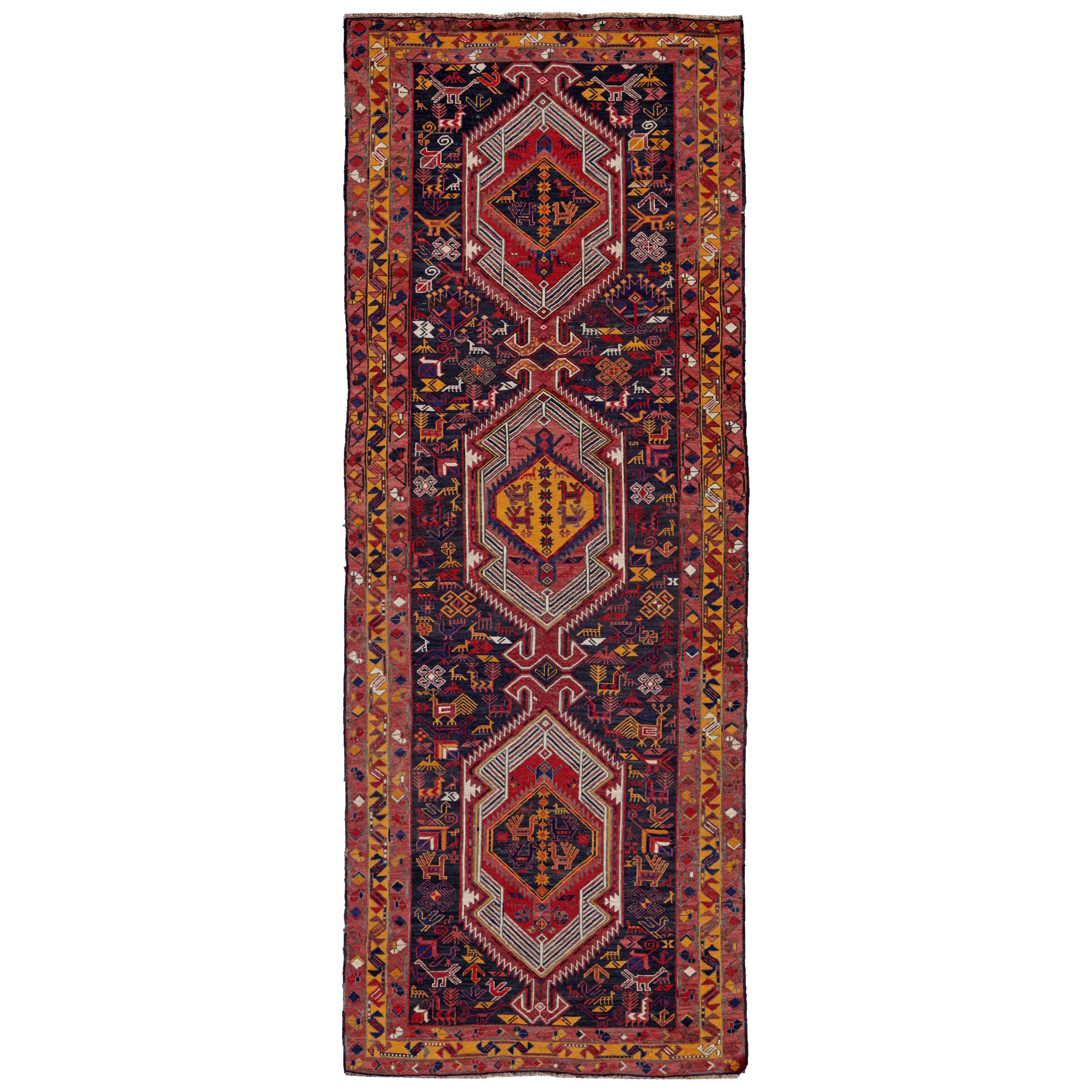 Antique Persian Area Rug Azerbaijan Design For Sale