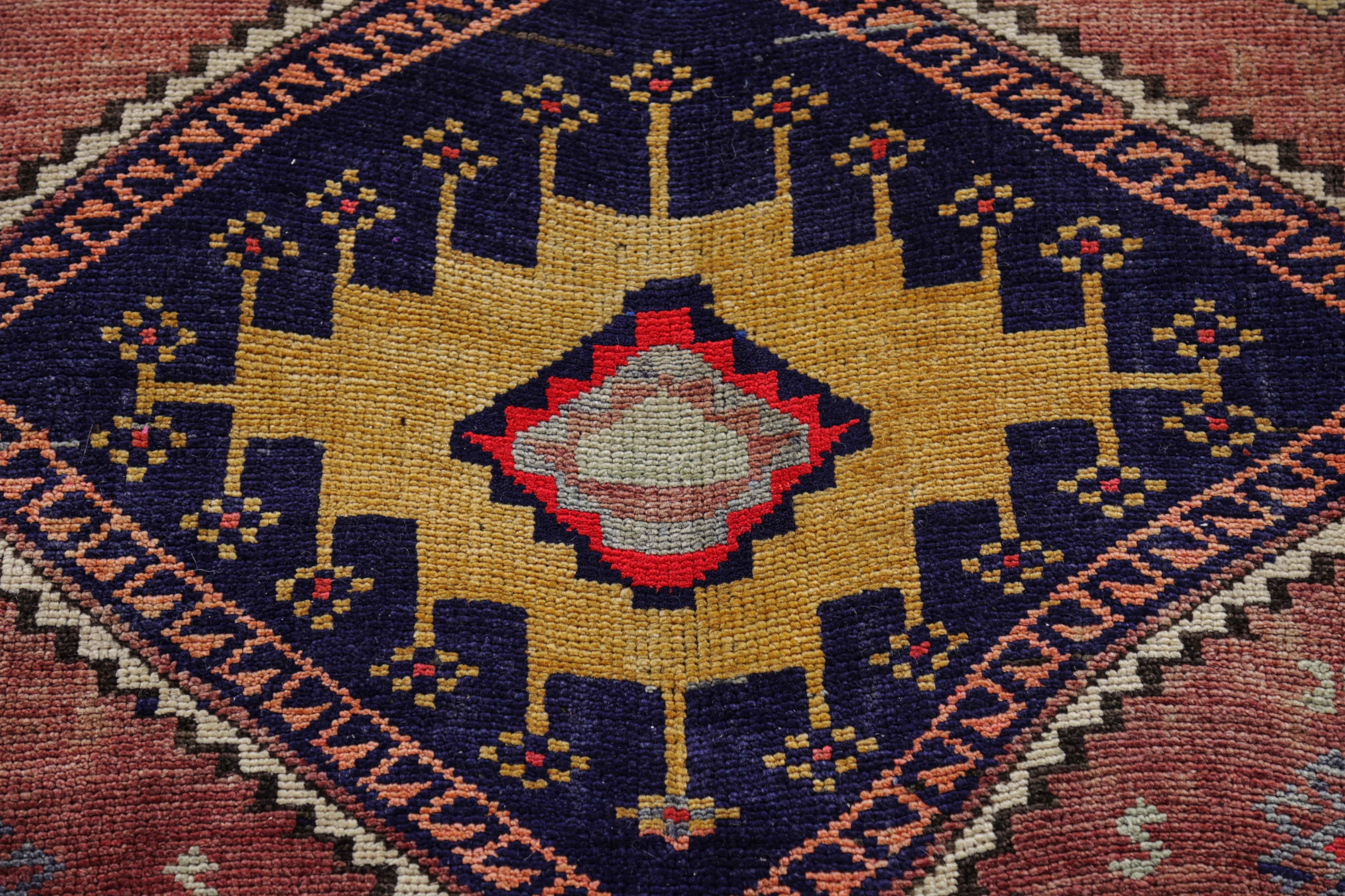 Hand-Woven Antique Persian Area Rug Azerbaijan Design