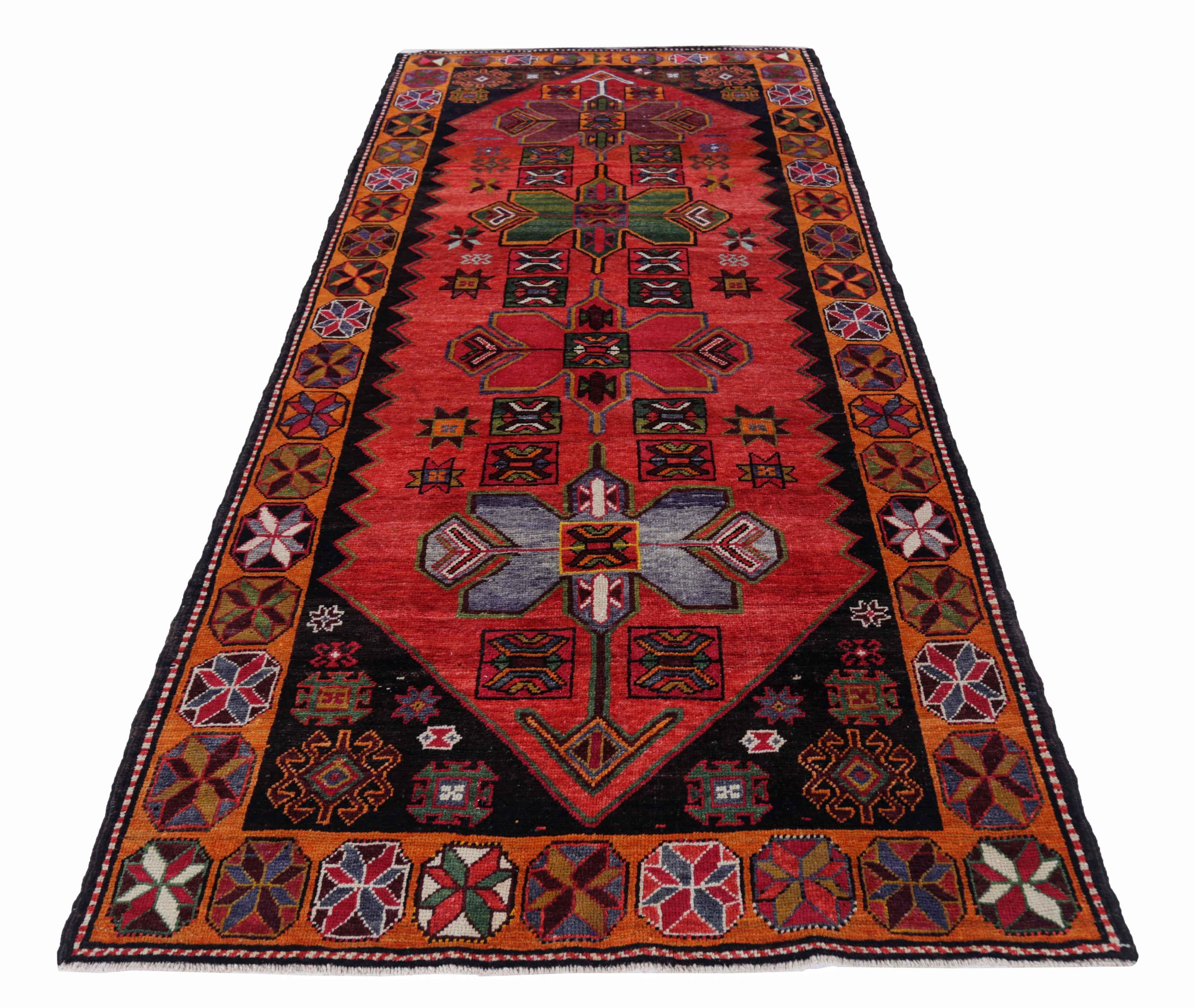 Antique Persian area rug handwoven from the finest sheep’s wool. It’s colored with all-natural vegetable dyes that are safe for humans and pets. It’s a traditional Azerbaijan design handwoven by expert artisans. It’s a lovely area rug that can be