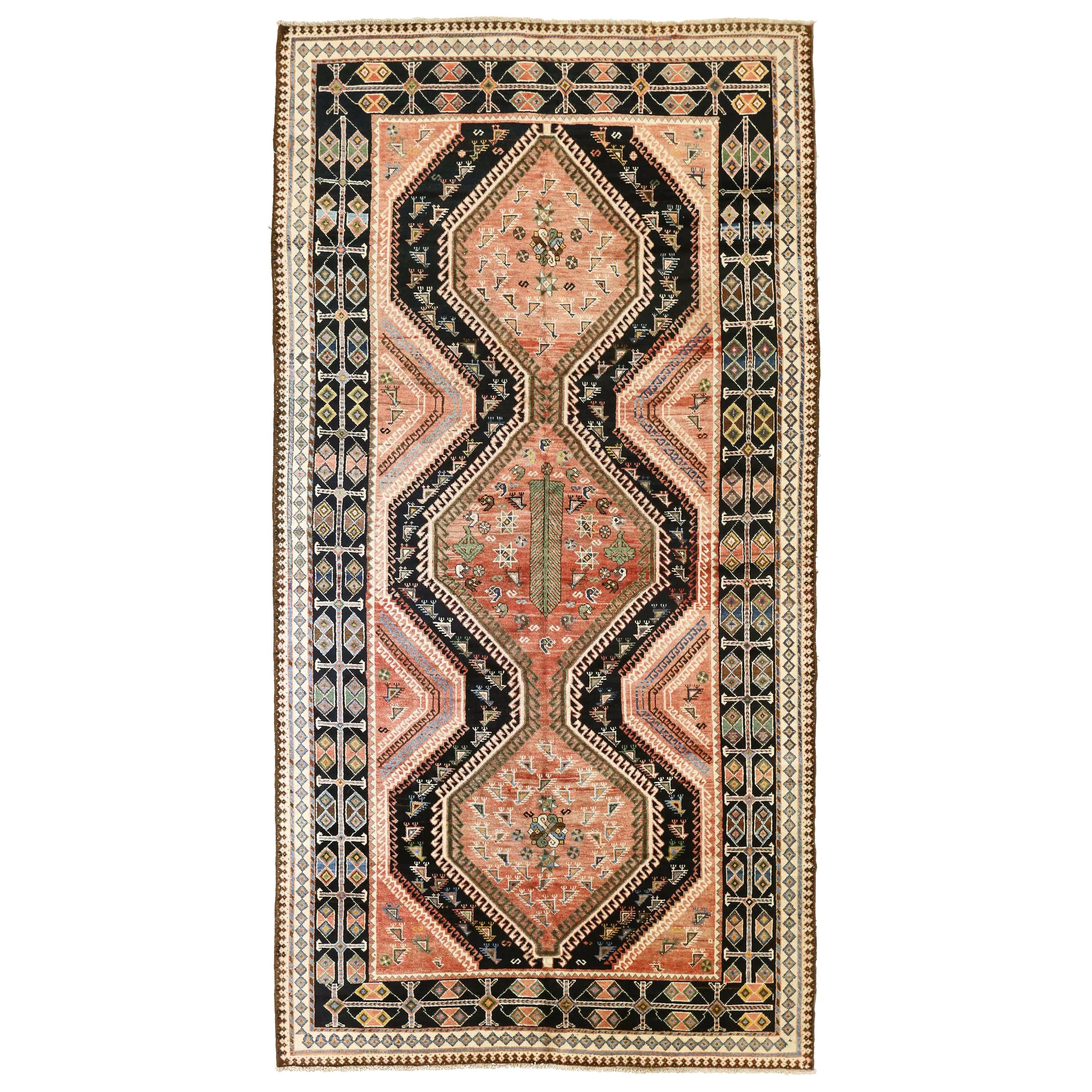 Antique Persian Area Rug Bakhtiar Design For Sale