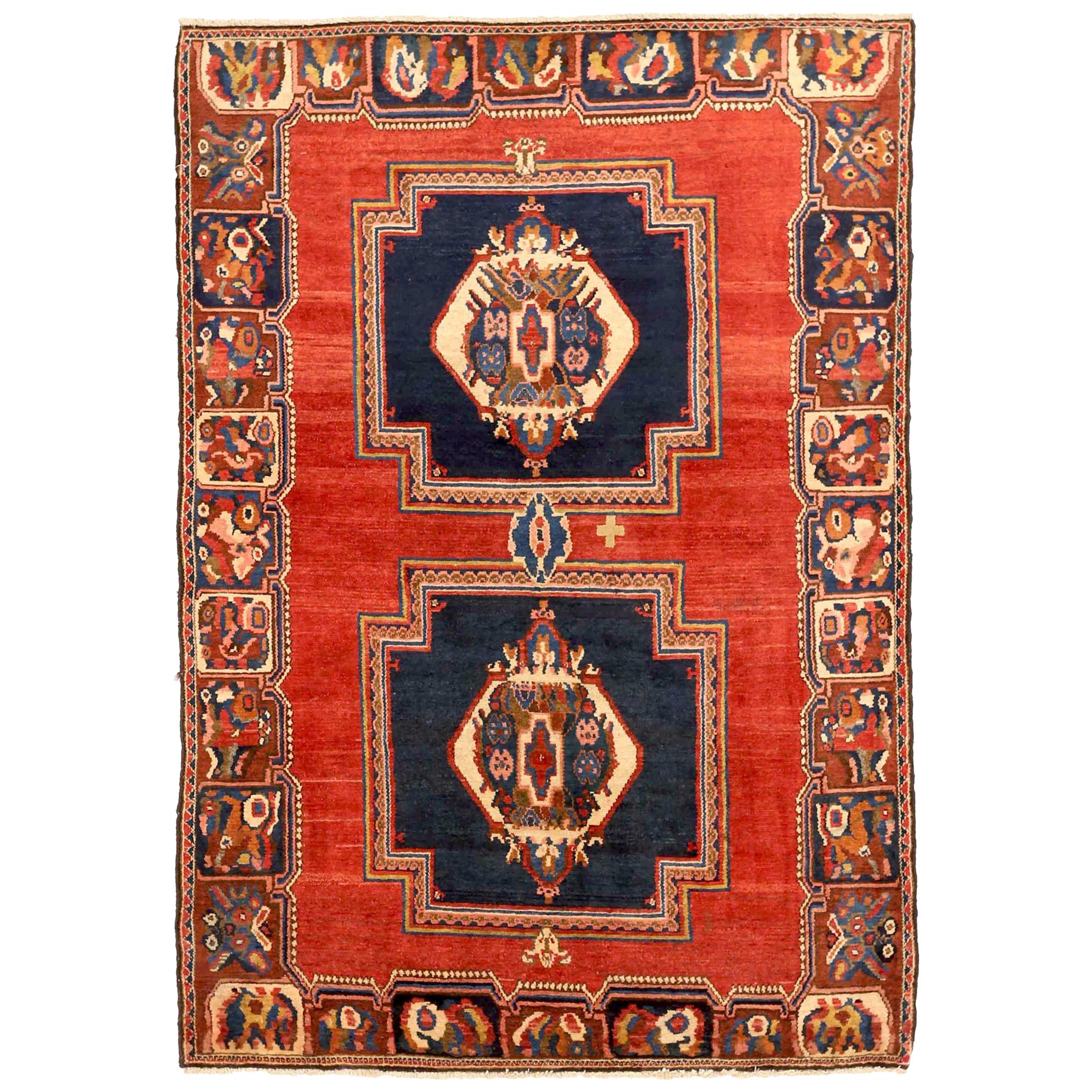 Antique Persian Area Rug Bakhtiar Design