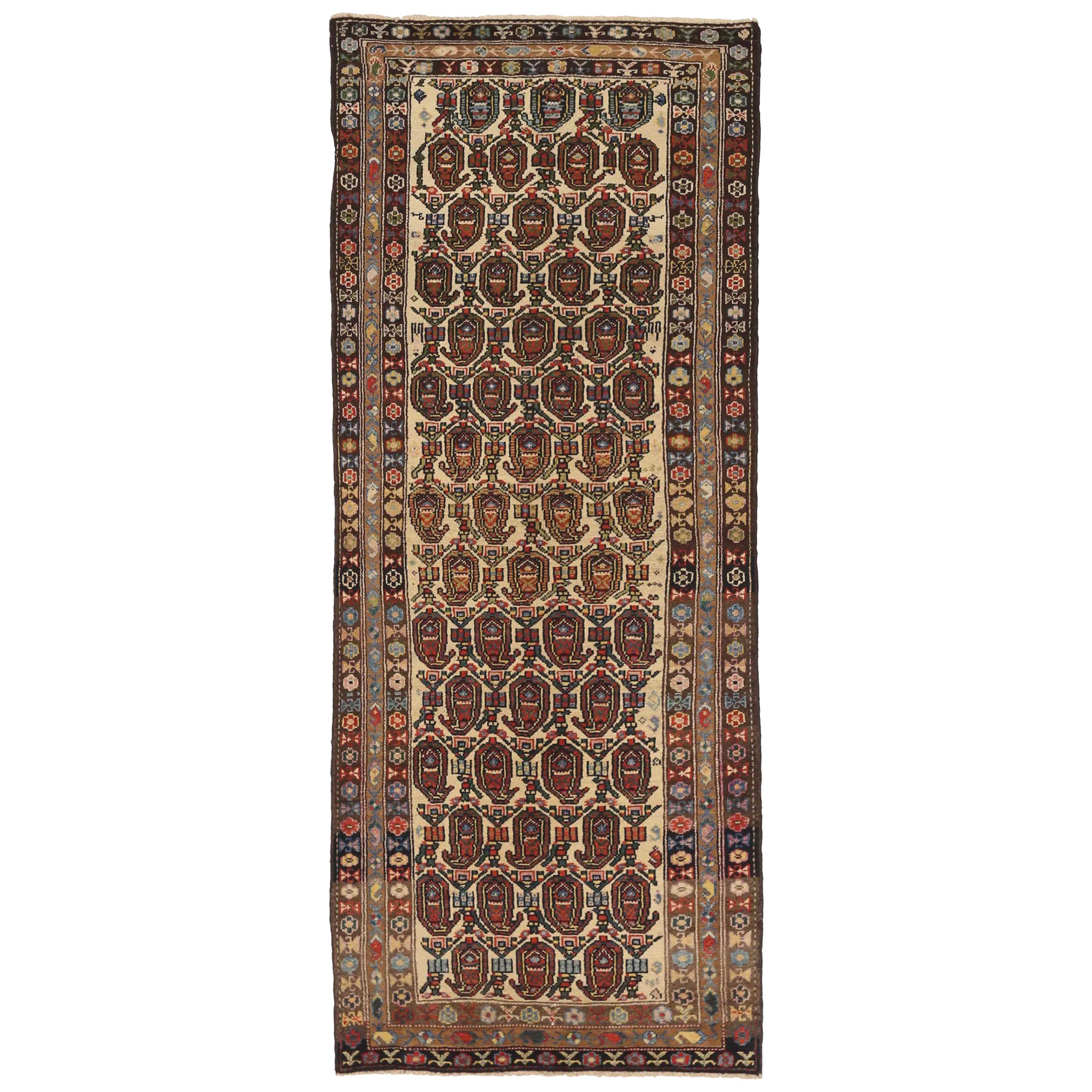 Antique Persian Area Rug Bakhtiar Design For Sale