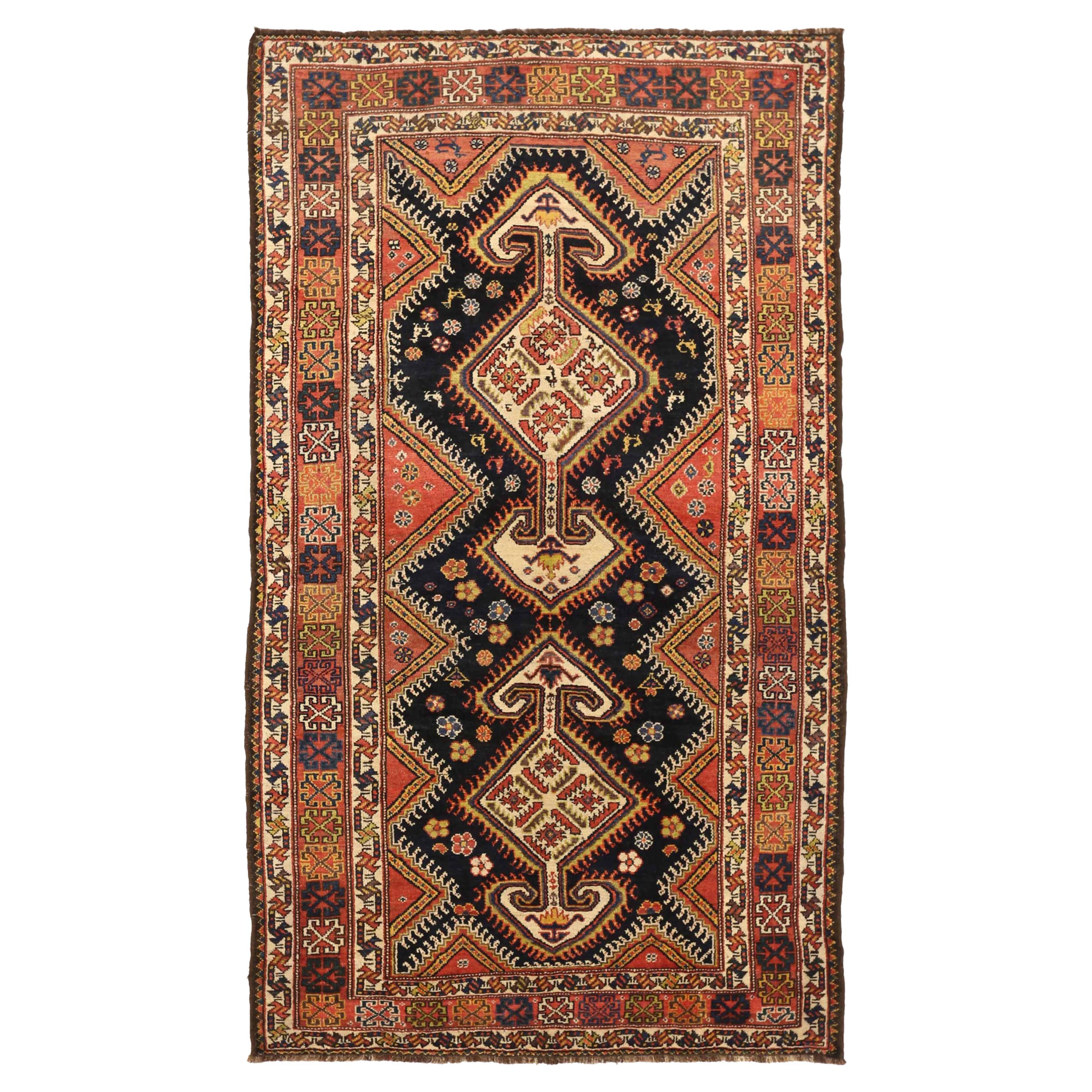 Antique Persian Area Rug Bakhtiar Design For Sale