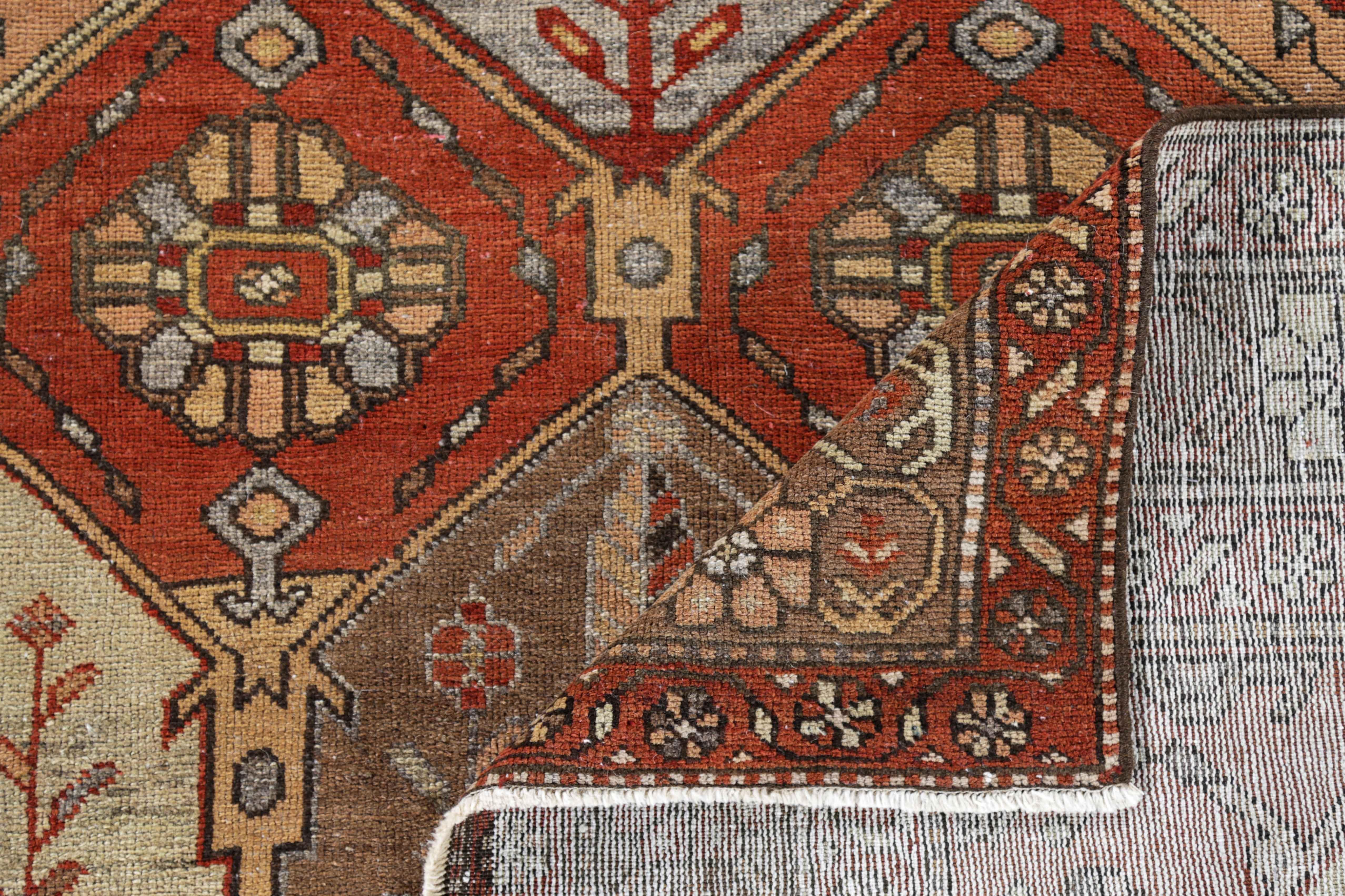 Wool Antique Persian Area Rug Bakhtiar Design For Sale