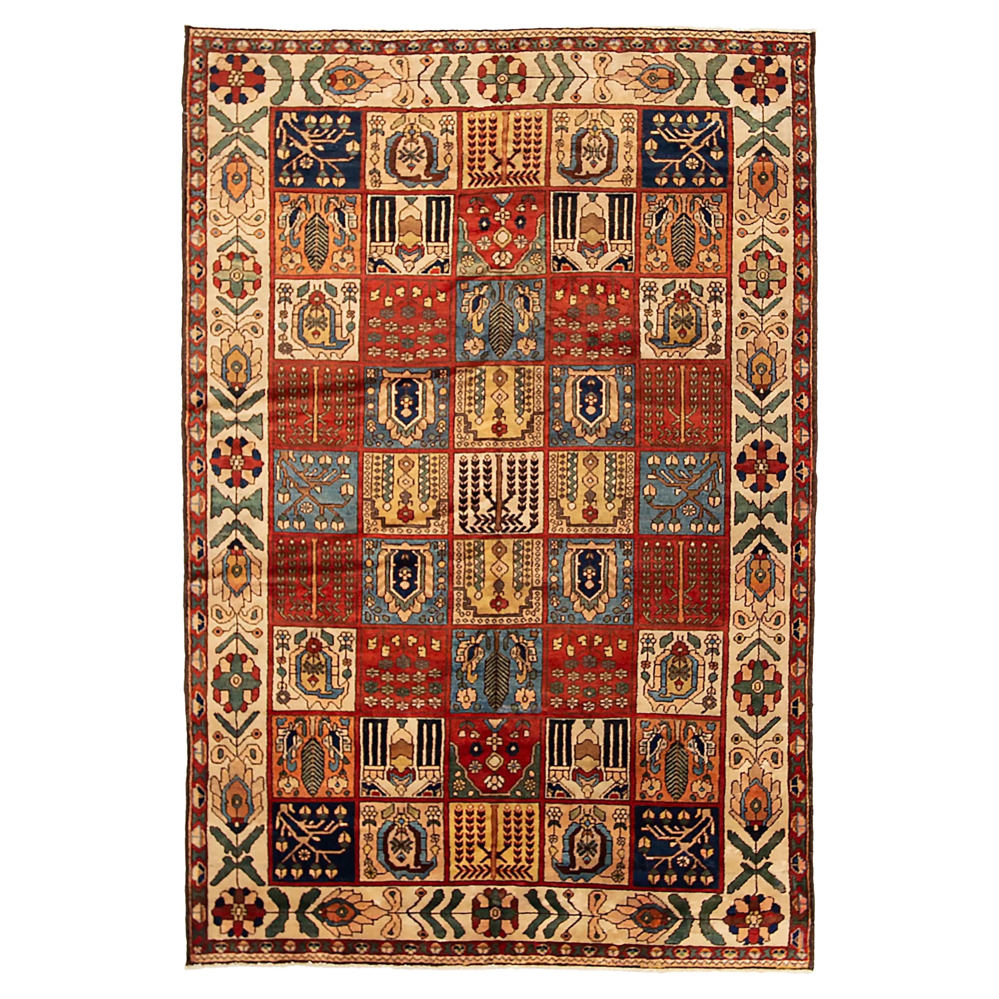 Antique Persian Area Rug Bakhtiar Design