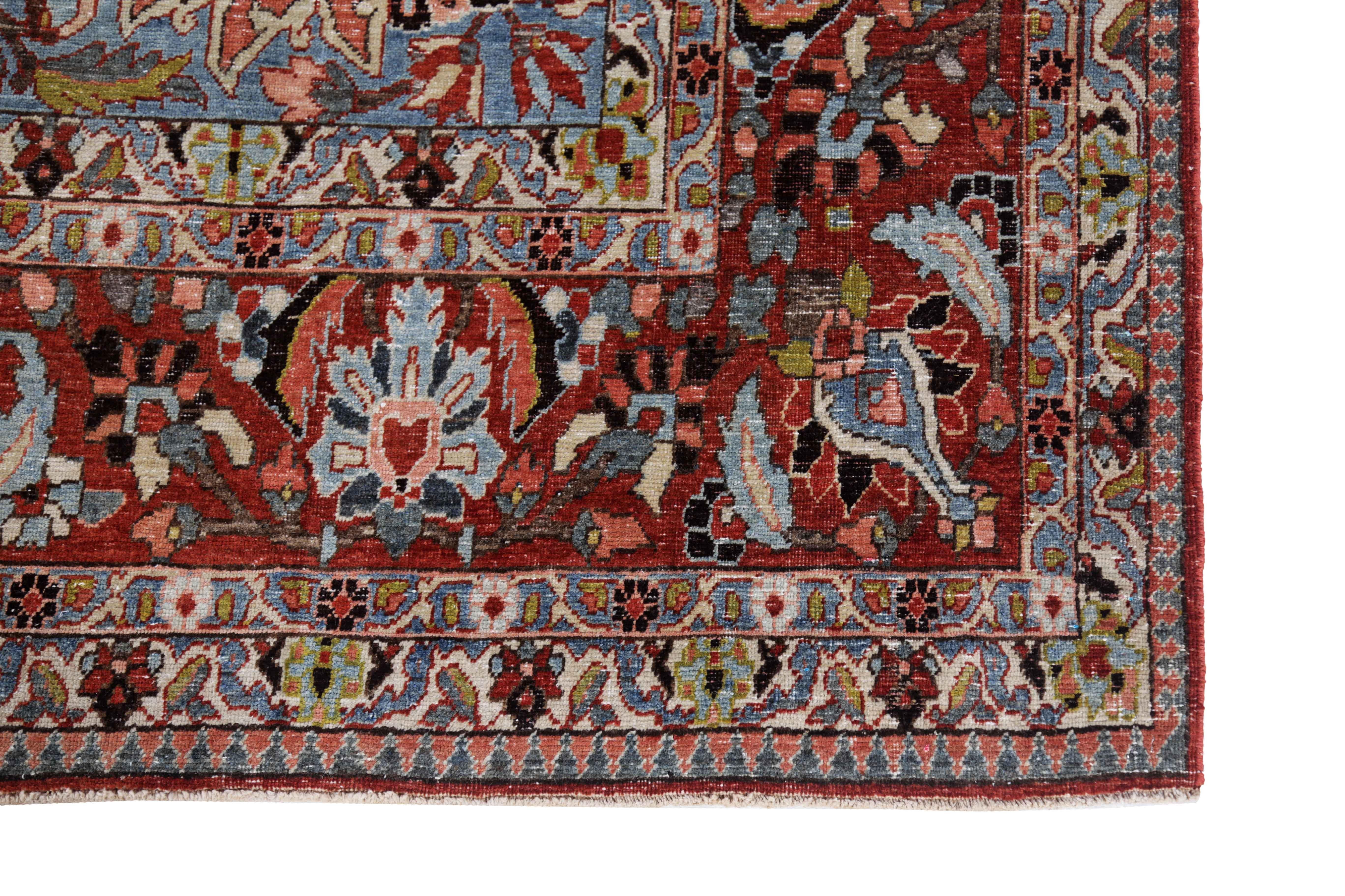 Antique Persian Area Rug Bakhtiar Design For Sale 1