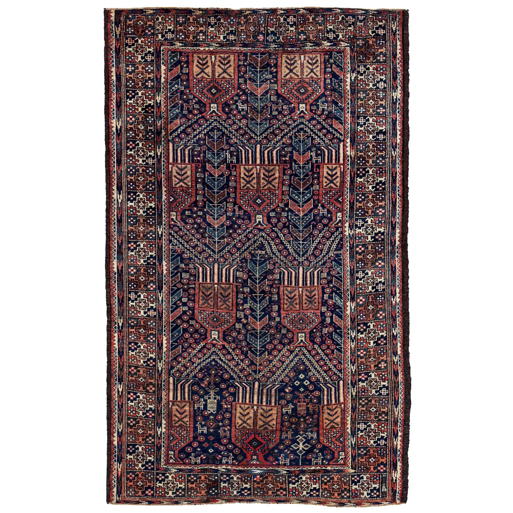 Antique Persian Area Rug Balouch Design For Sale