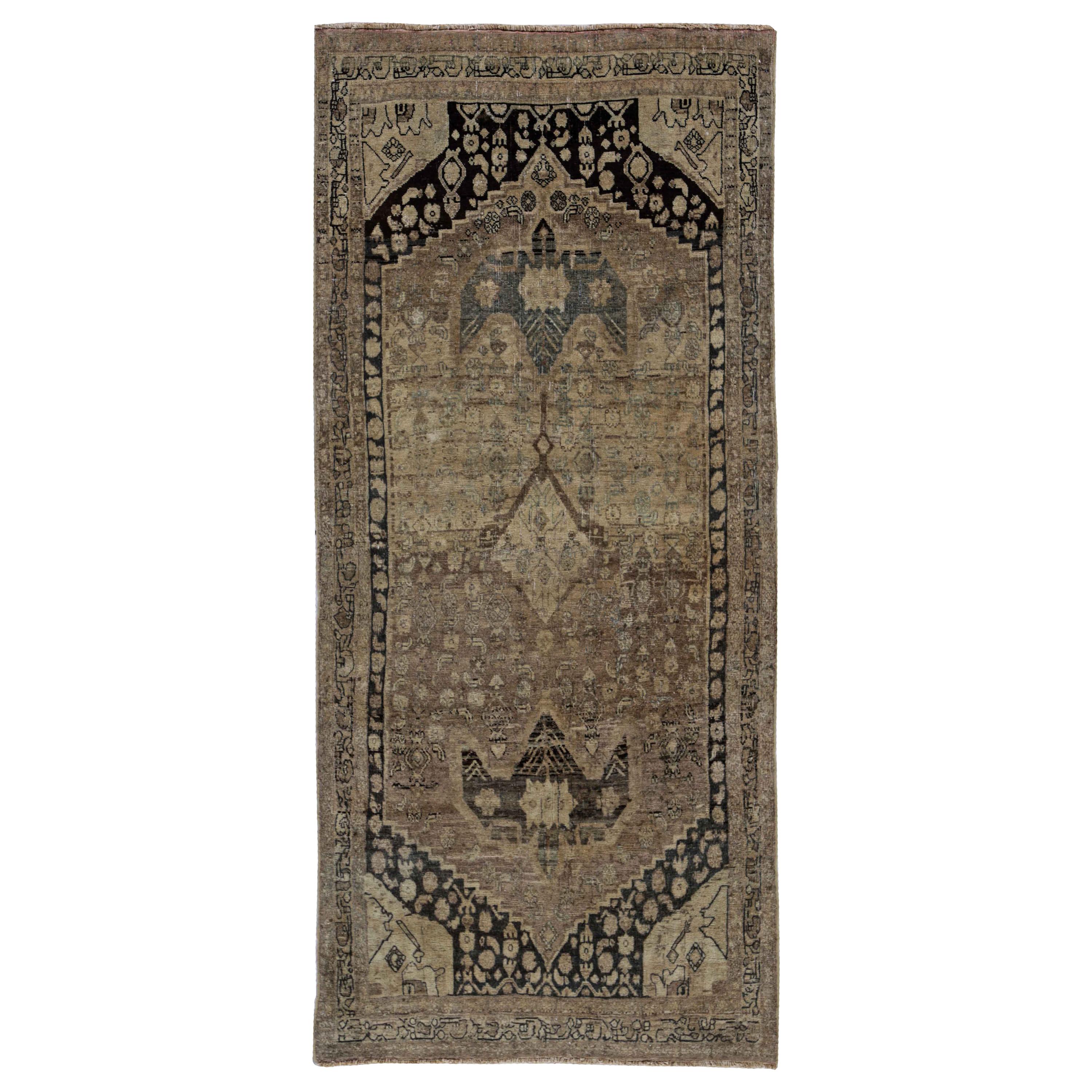 Antique Persian Area Rug Bijar Design For Sale