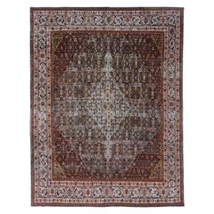 Vintage Persian Area Rug Bijar Design