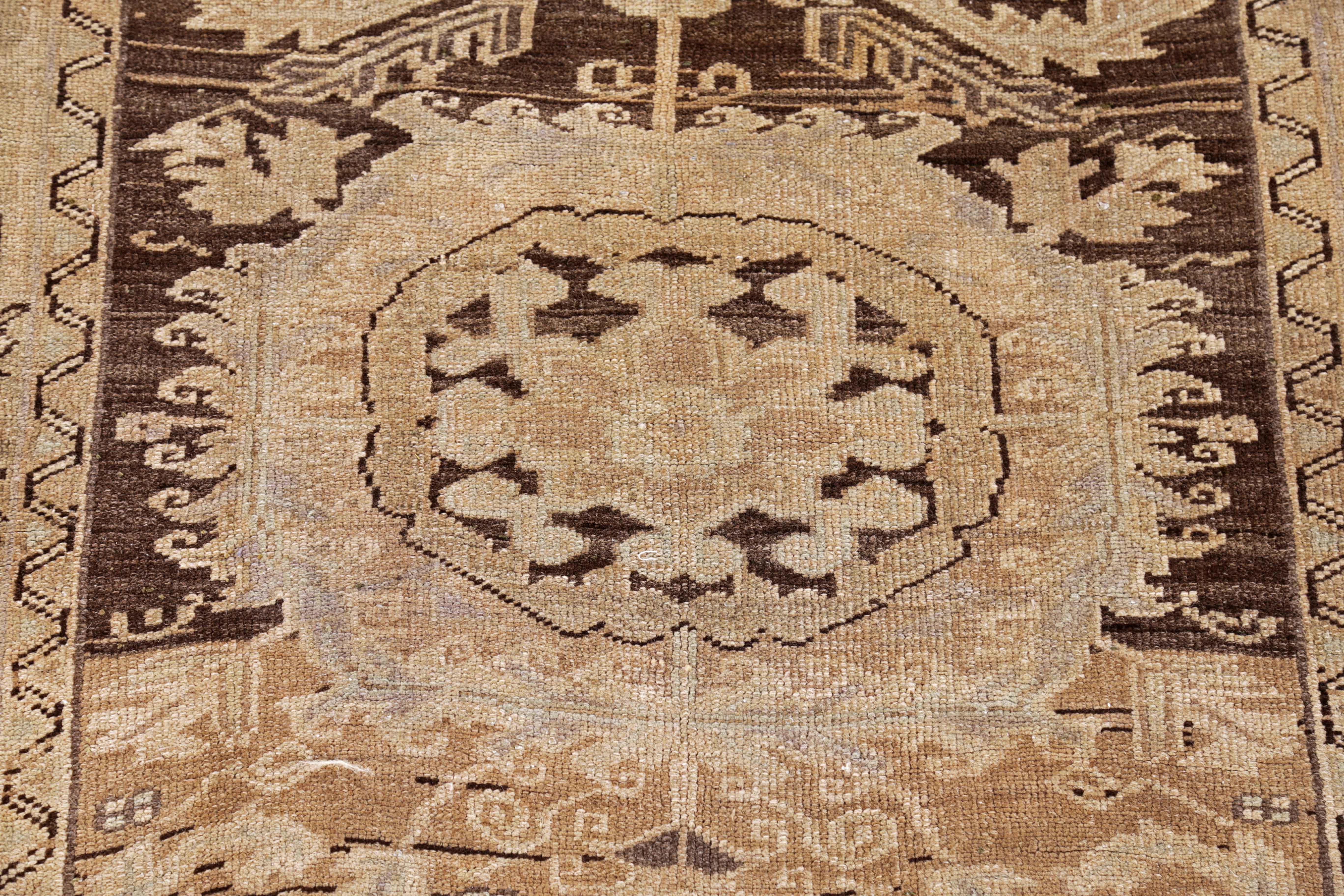 Hand-Woven Antique Persian Area Rug Bijar Design For Sale