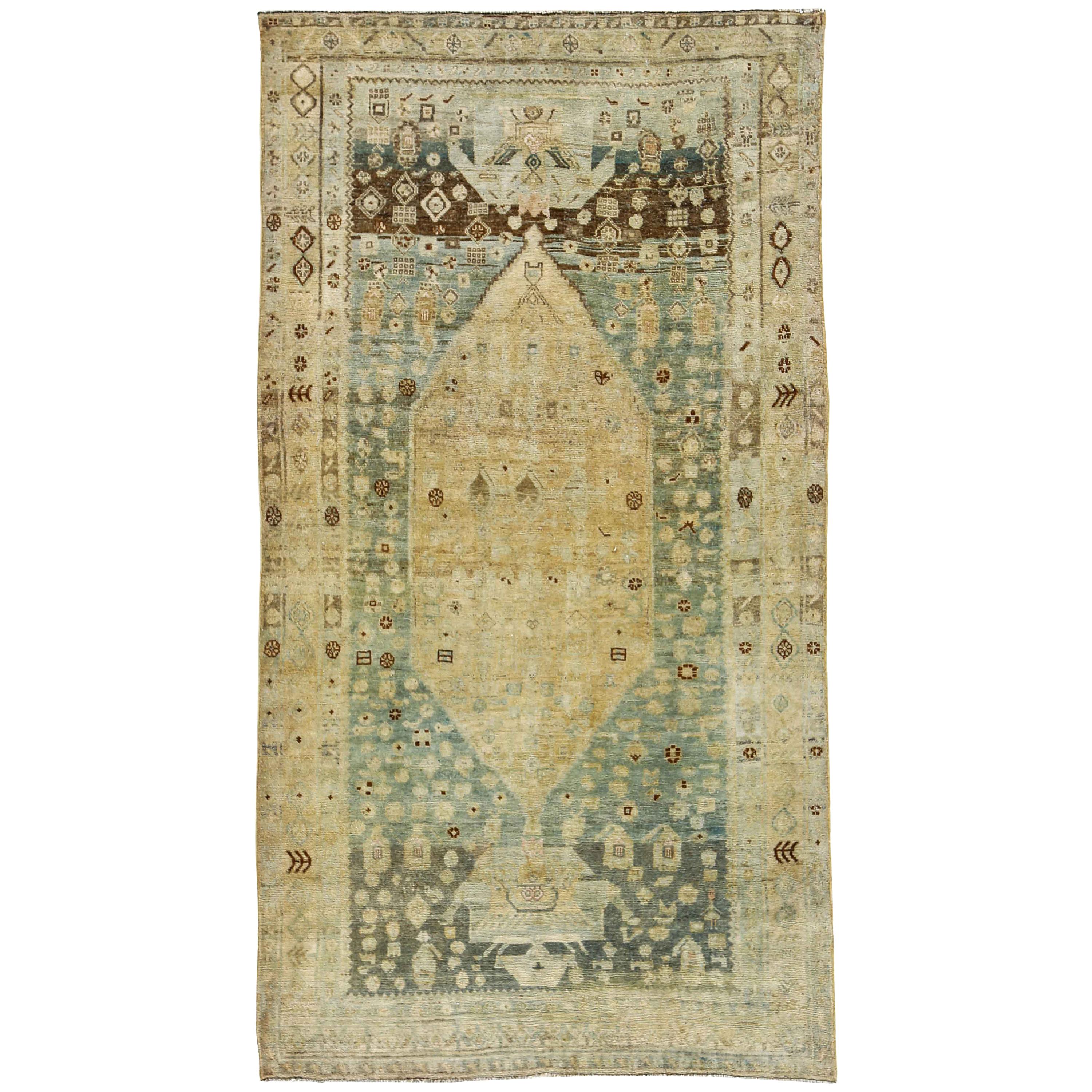Antique Persian Area Rug Bijar Design For Sale