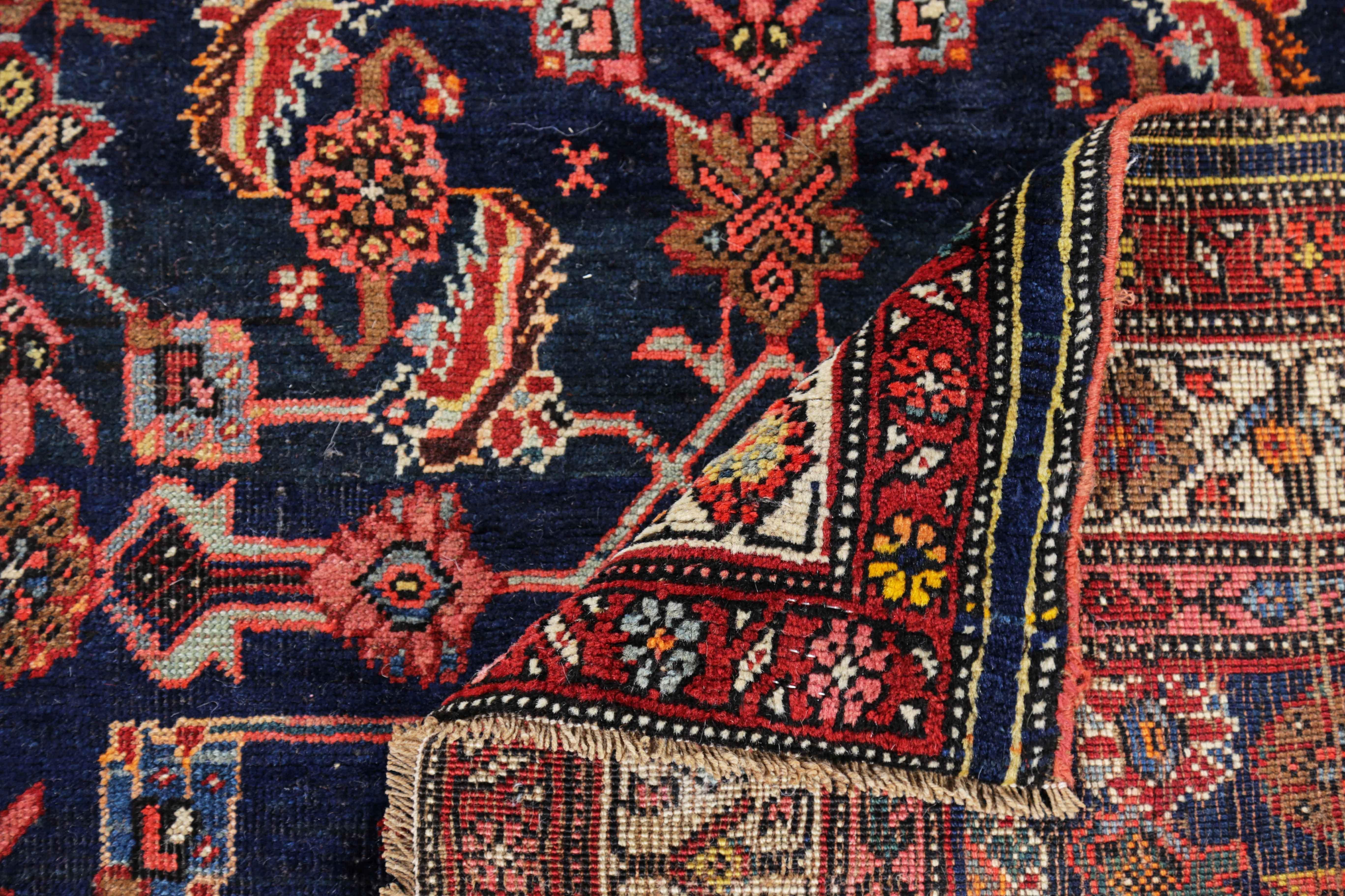 Wool Antique Persian Area Rug Bijar Design For Sale