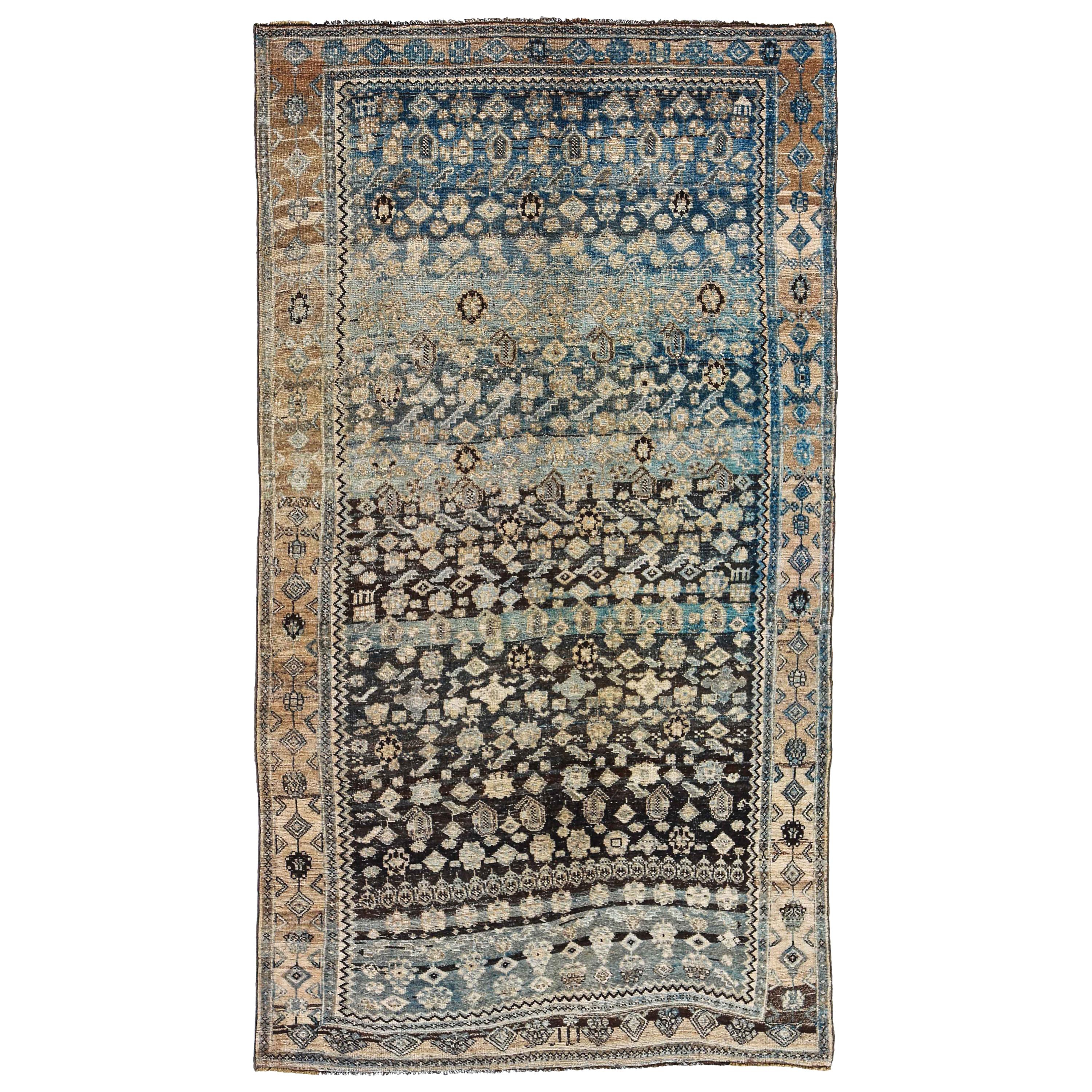 Antique Persian Area Rug Bijar Design For Sale