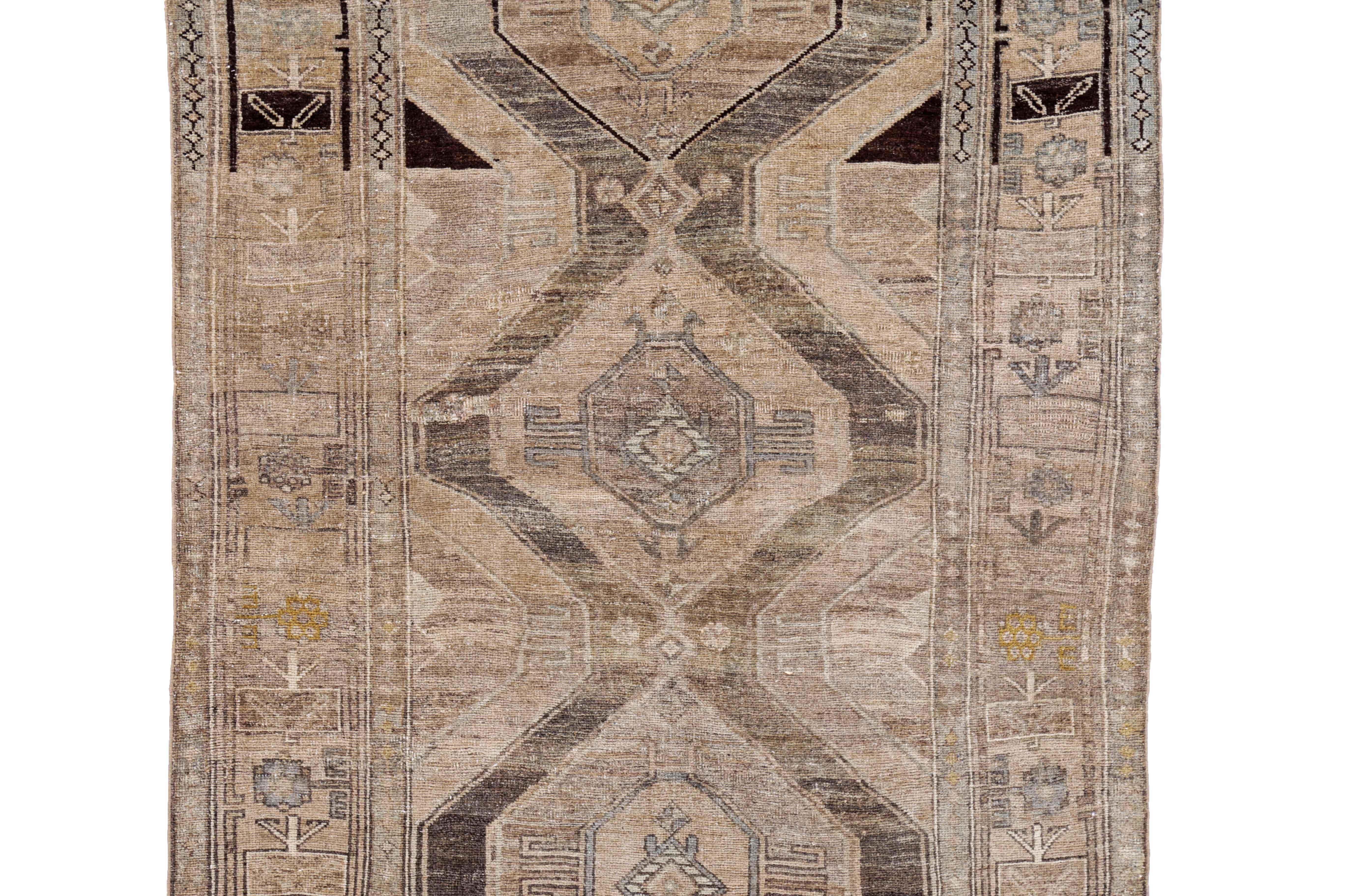 Other Antique Persian Area Rug Bijar Design For Sale