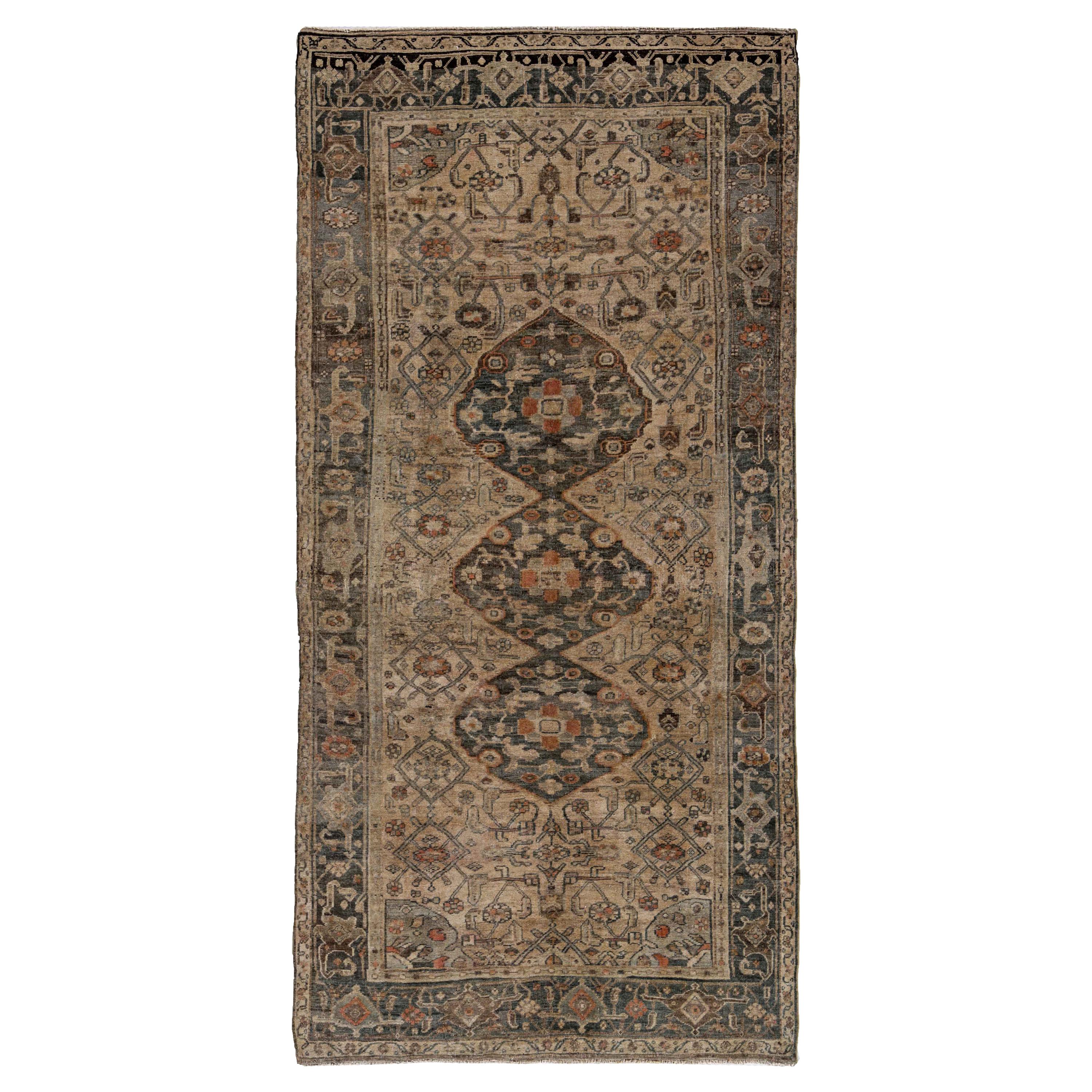 Antique Persian Area Rug Bijar Design