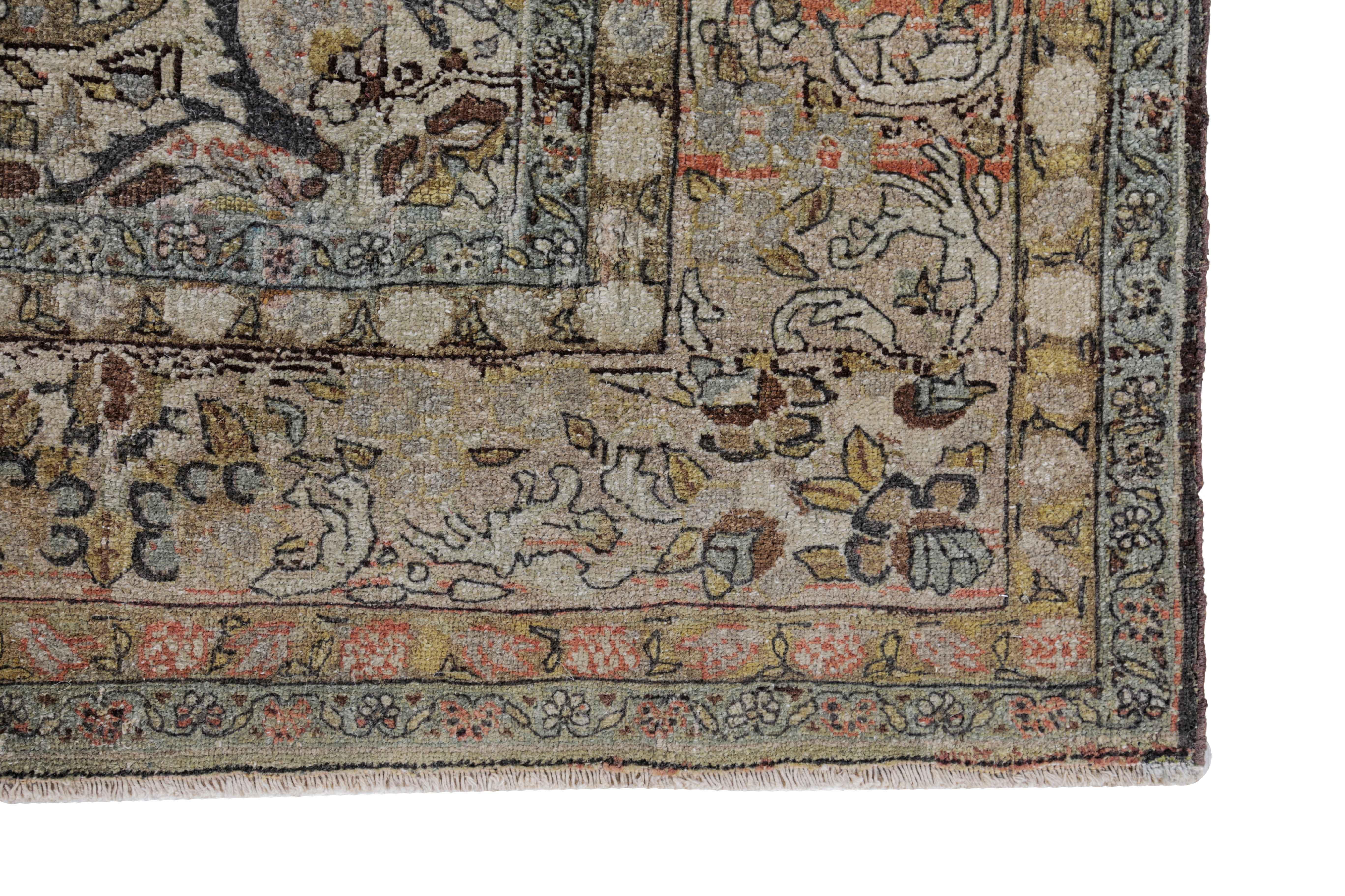 Tissé à la main Tapis persan ancien design Bijar en vente