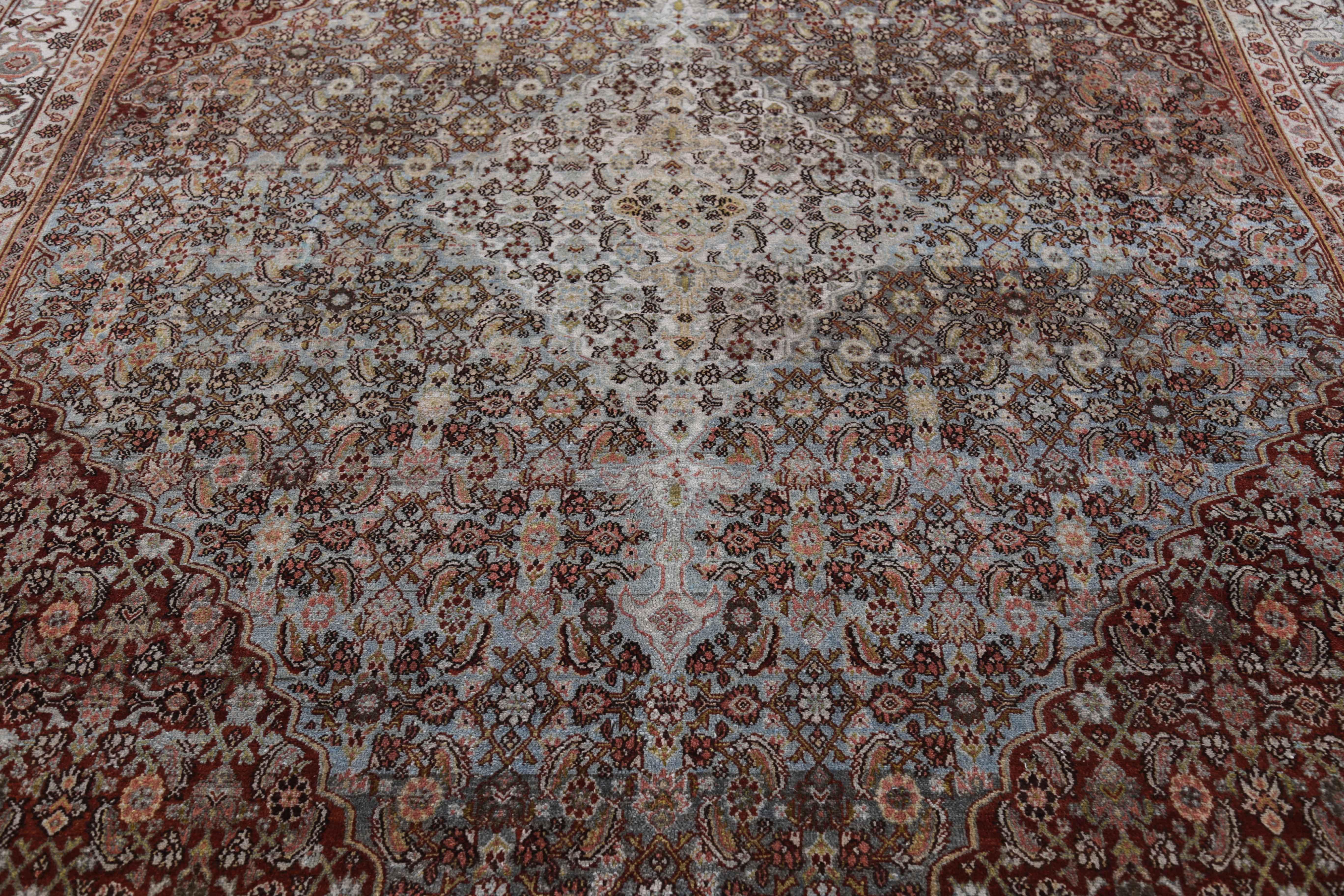 Hand-Woven Antique Persian Area Rug Bijar Design For Sale