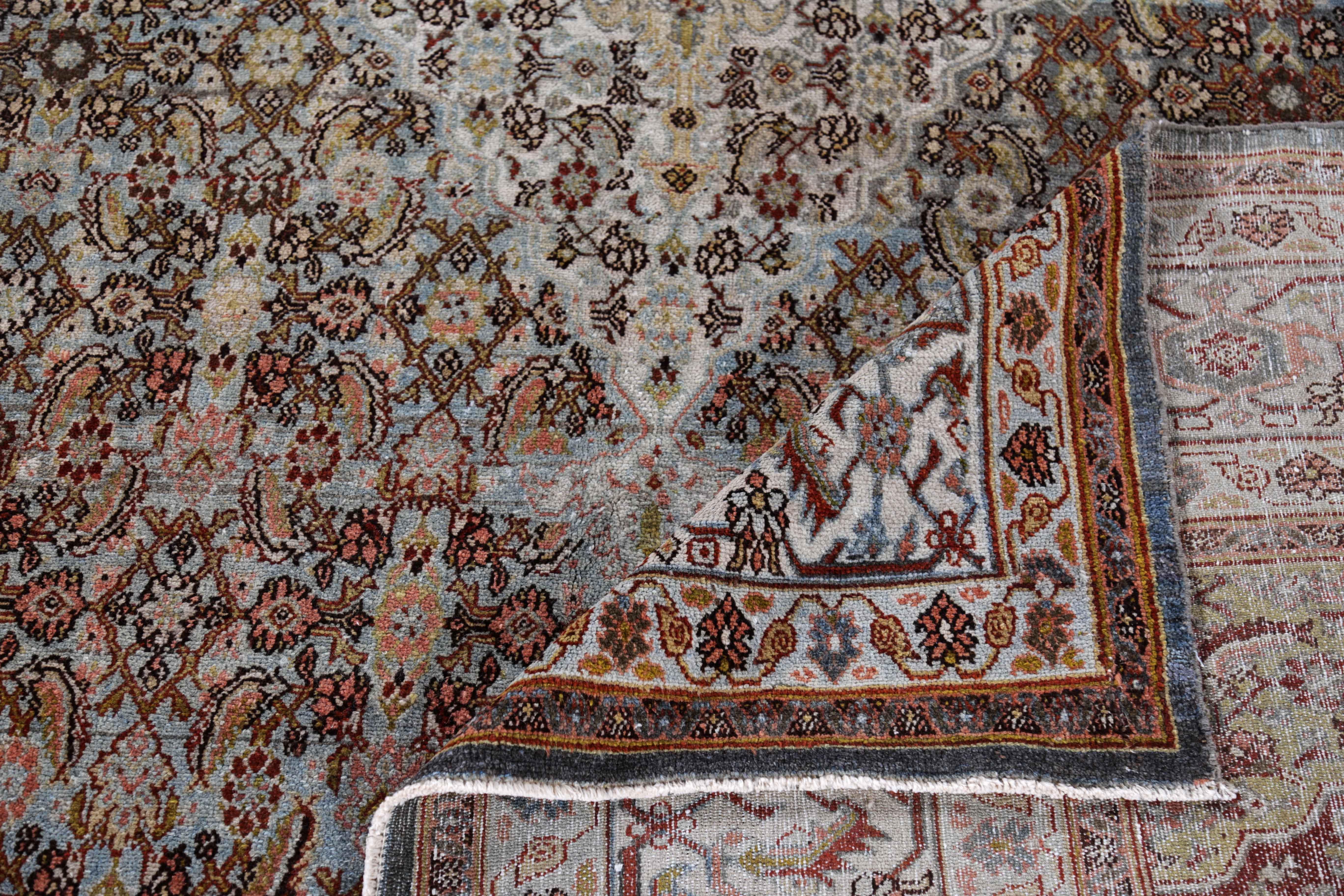 Antique Persian Area Rug Bijar Design For Sale 1