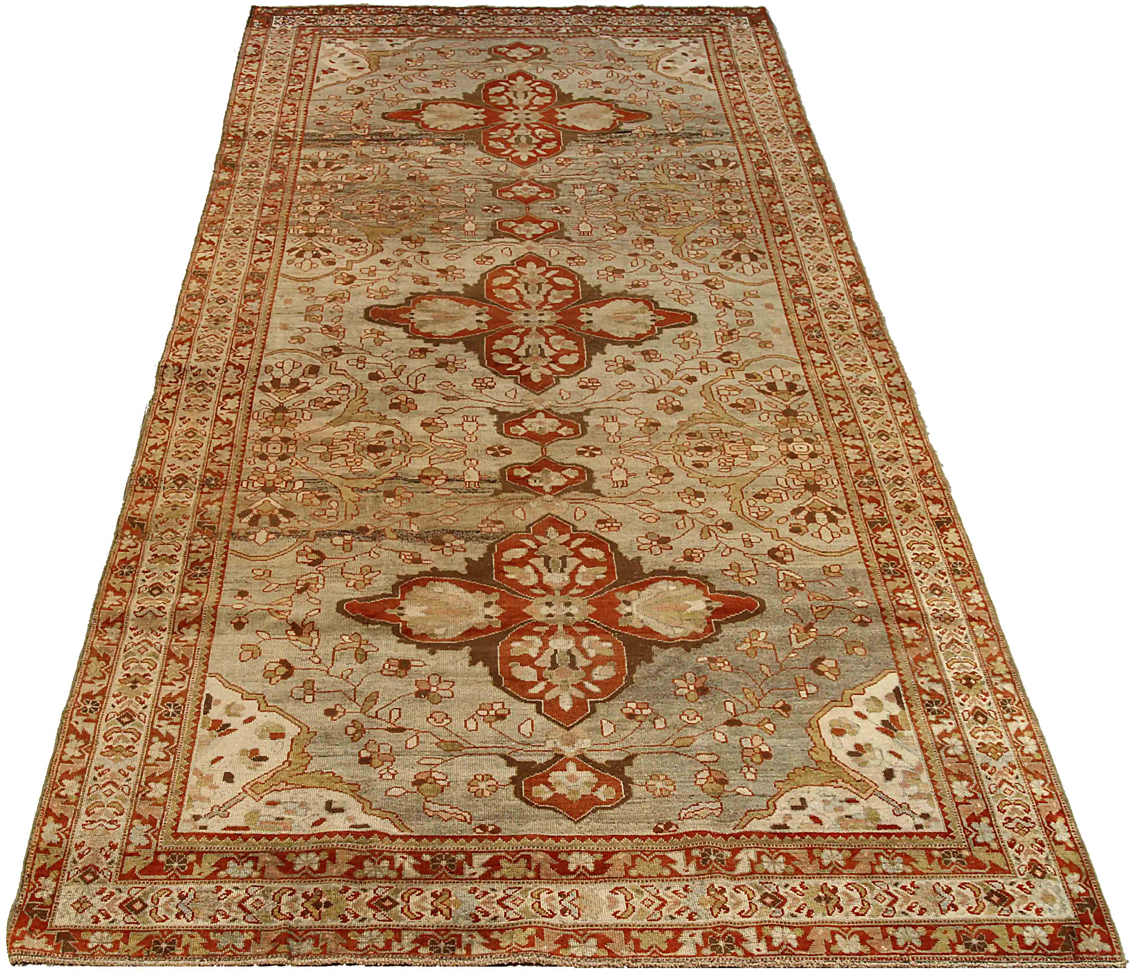 Antique Persian area rug handwoven from the finest sheep’s wool. It’s colored with all-natural vegetable dyes that are safe for humans and pets. It’s a traditional Farahan design handwoven by expert artisans. It’s a lovely area rug that can be