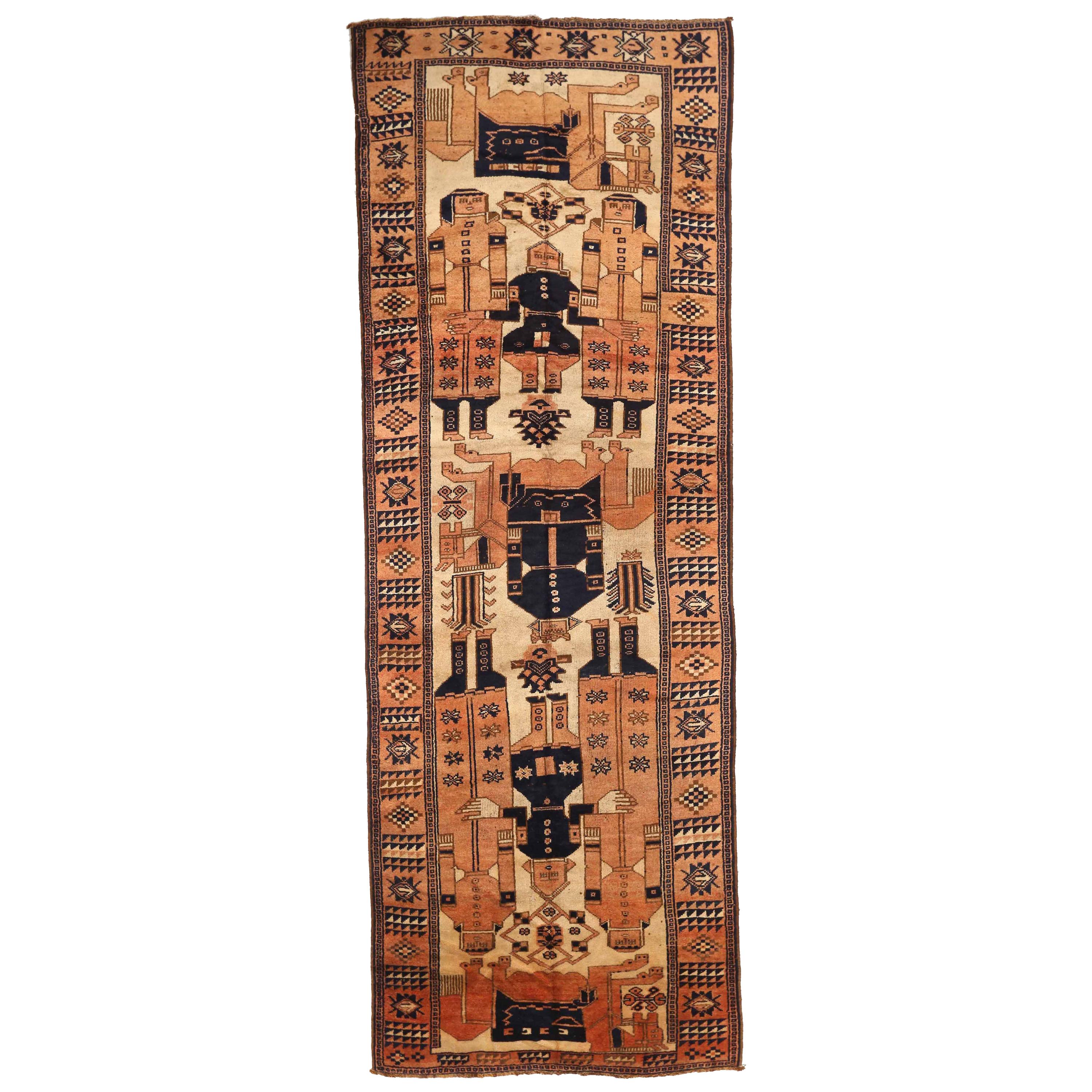 Antique Persian Area Rug Gabbeh Design For Sale