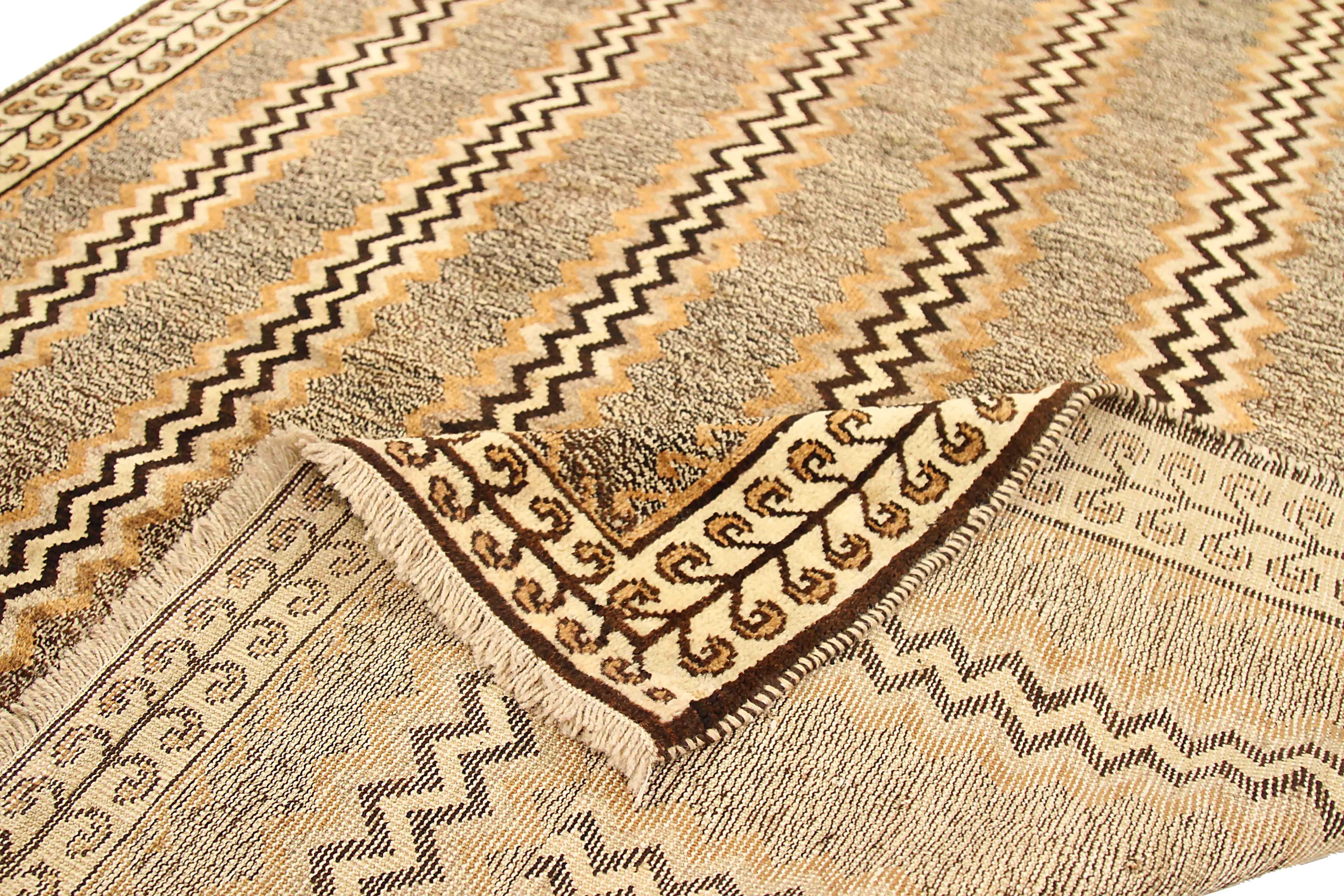 Hand-Woven Antique Persian Area Rug Gabbeh Design For Sale