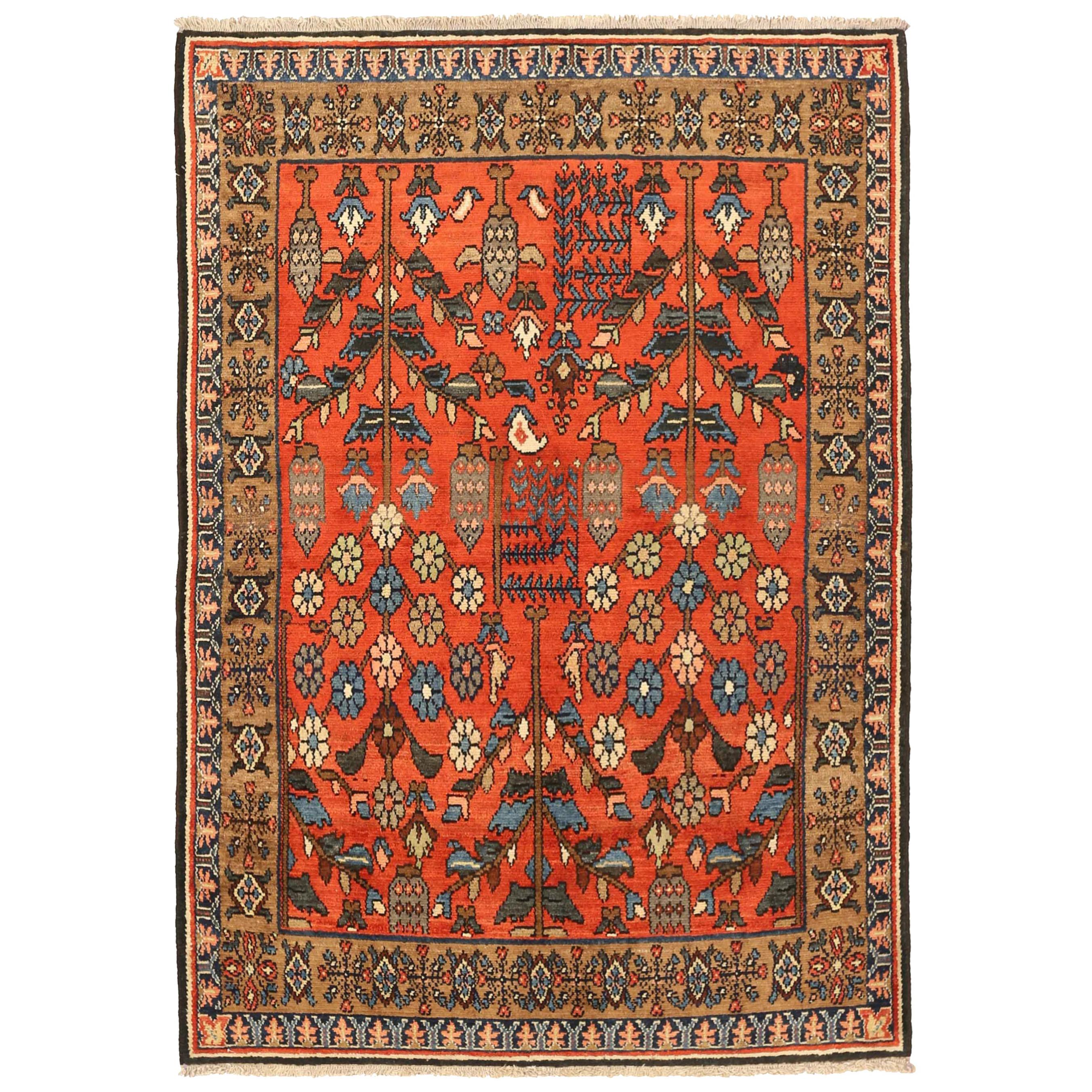 Antique Persian Area Rug Hamedan Design For Sale