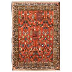 Antique Persian Area Rug Hamedan Design