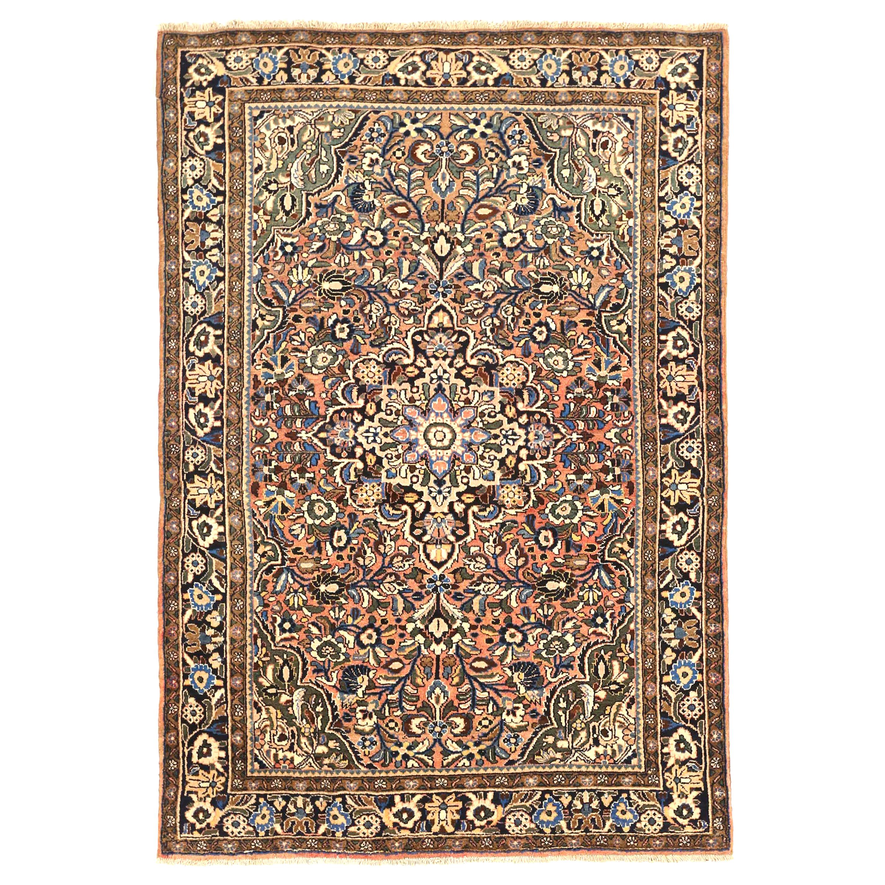 Antique Persian Area Rug Hamedan Design