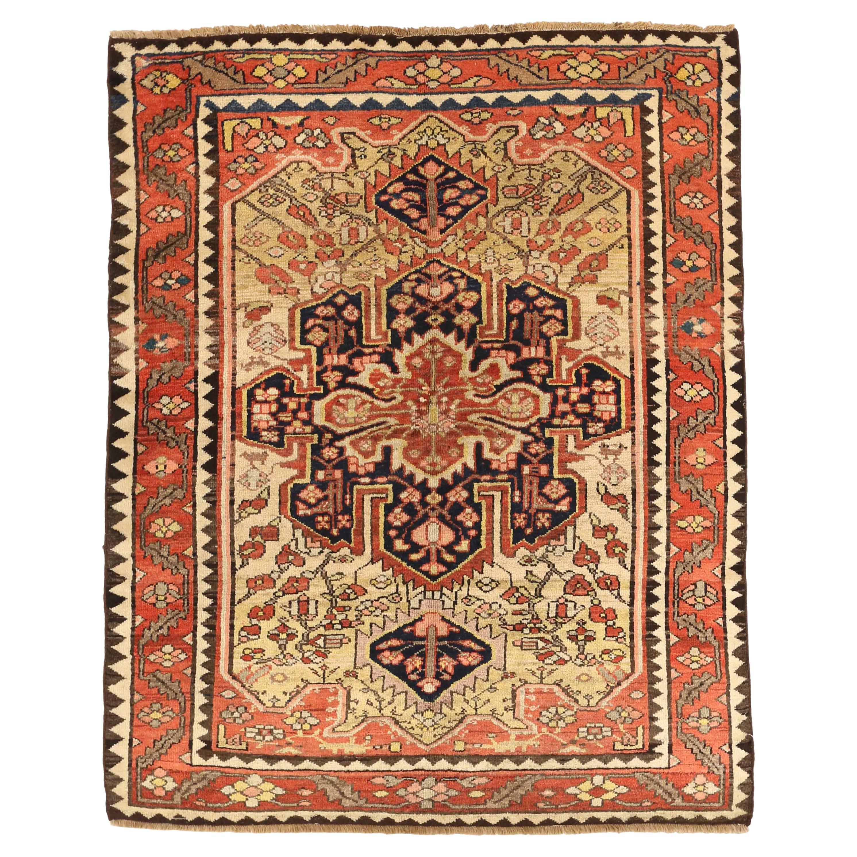 Antique Persian Area Rug Hamedan Design For Sale