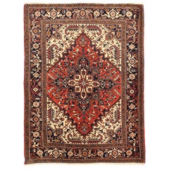 Vintage Persian Area Rug Heriz Design