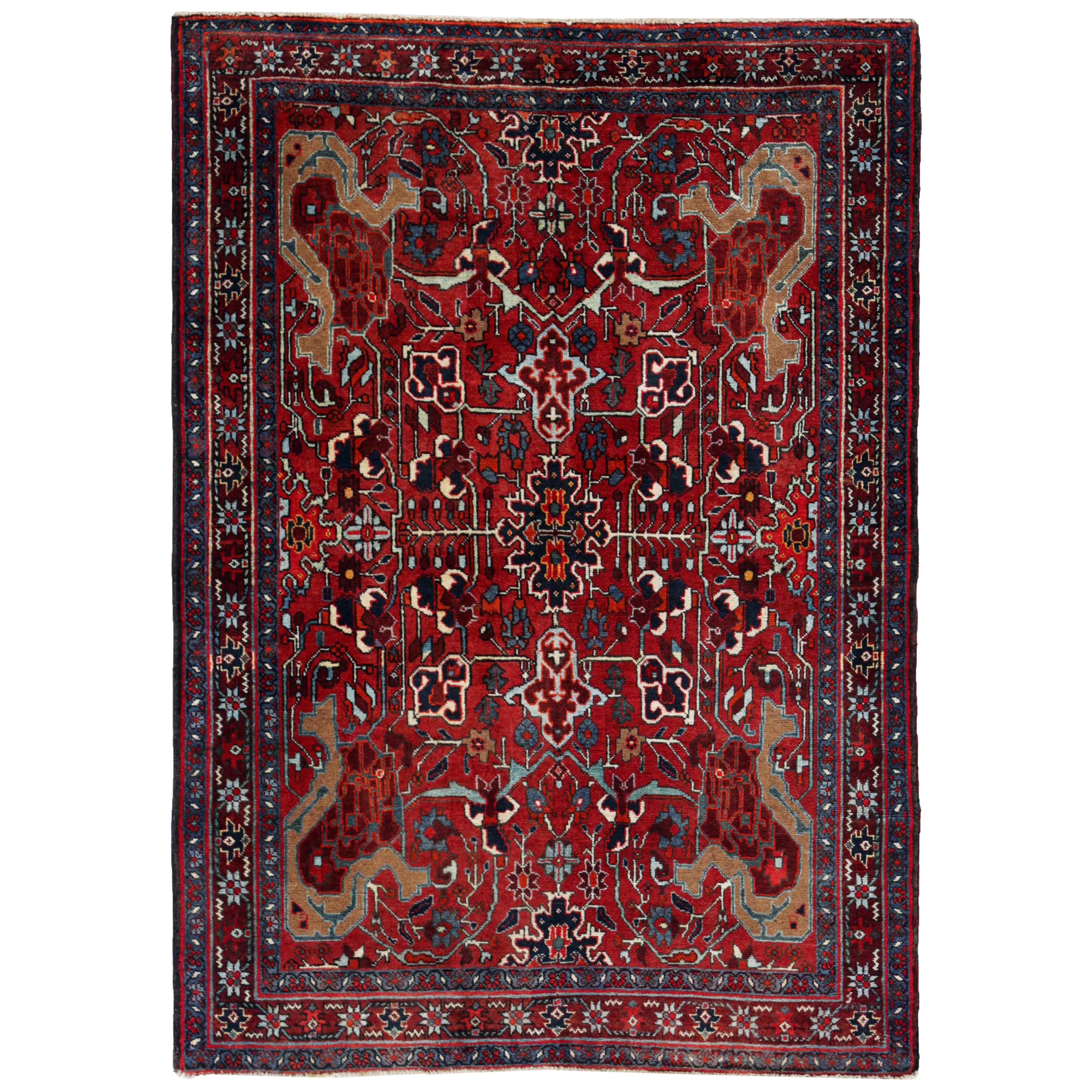 Antique Persian Area Rug Heriz Design