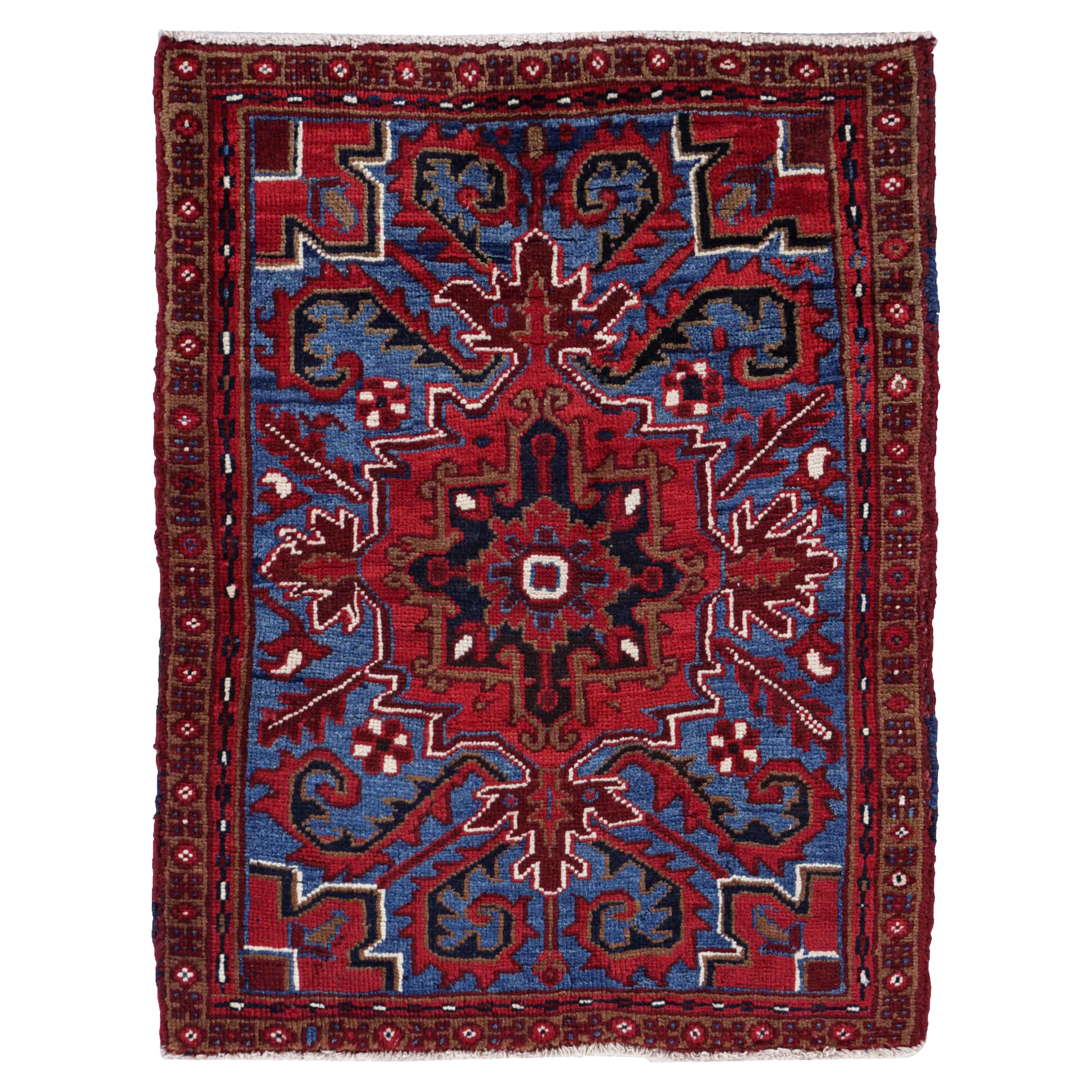 Antique Persian Area Rug Heriz Design For Sale