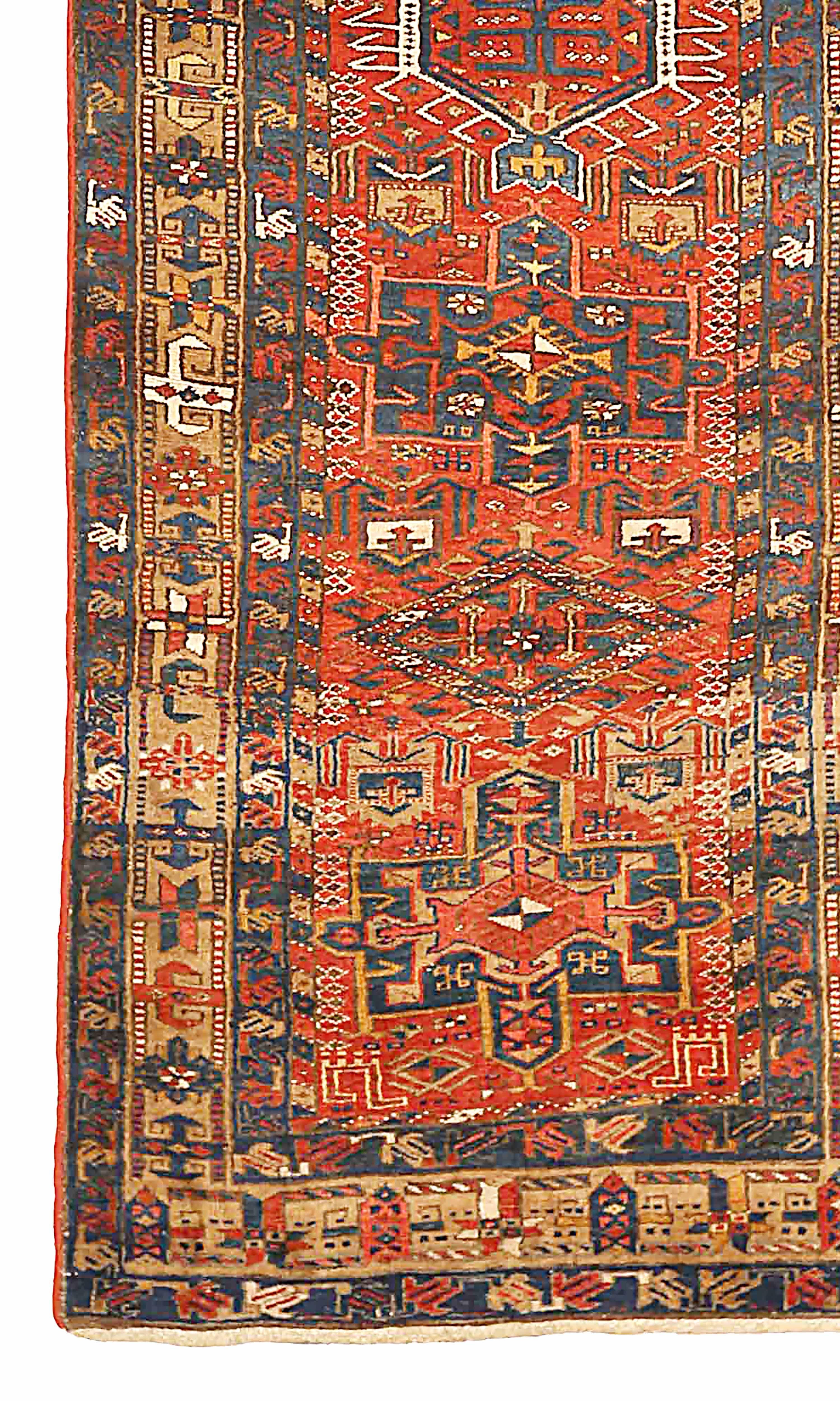 Heriz Serapi Antique Persian Area Rug Heriz Design For Sale