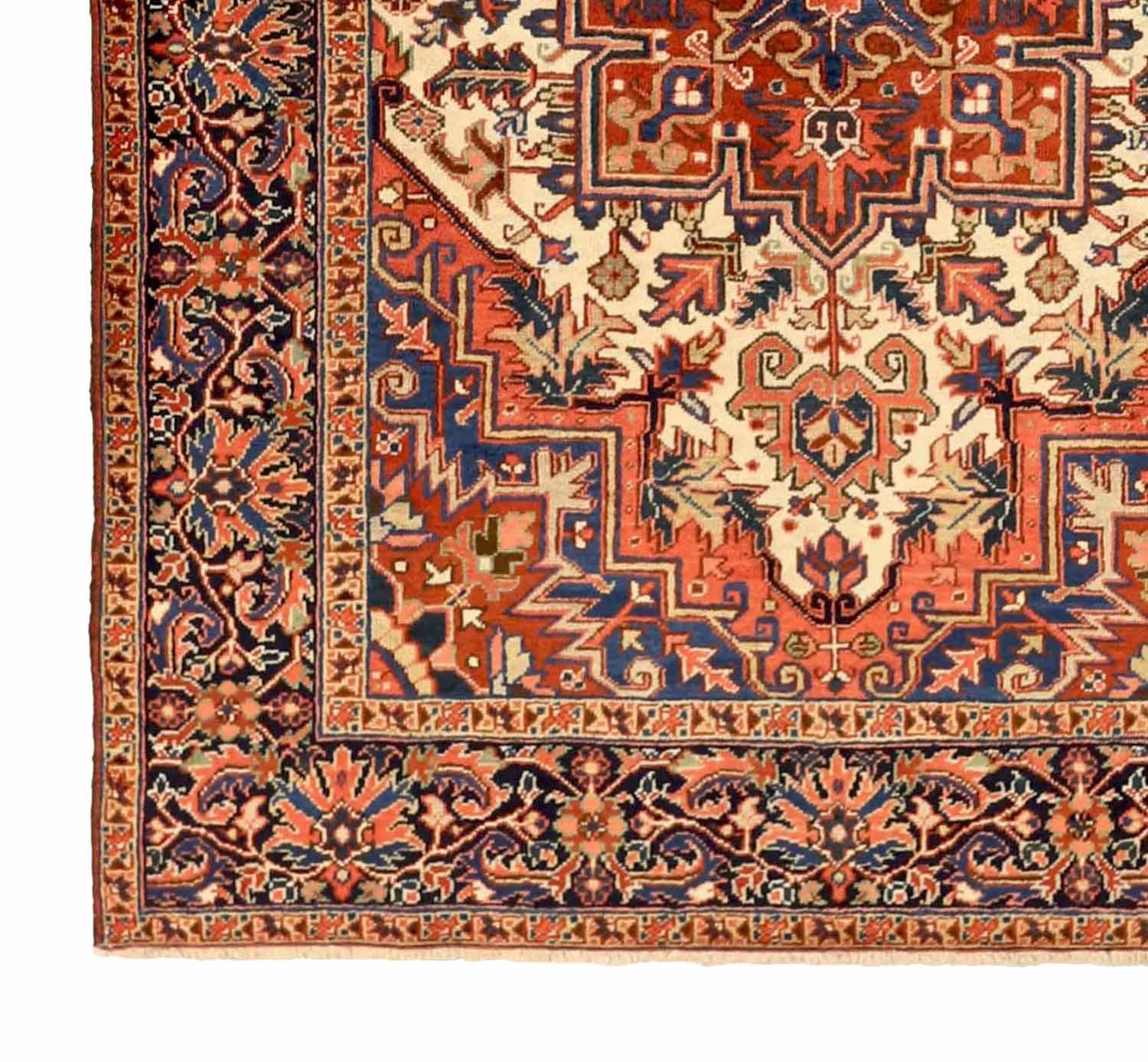 Heriz Serapi Antique Persian Area Rug Heriz Design For Sale
