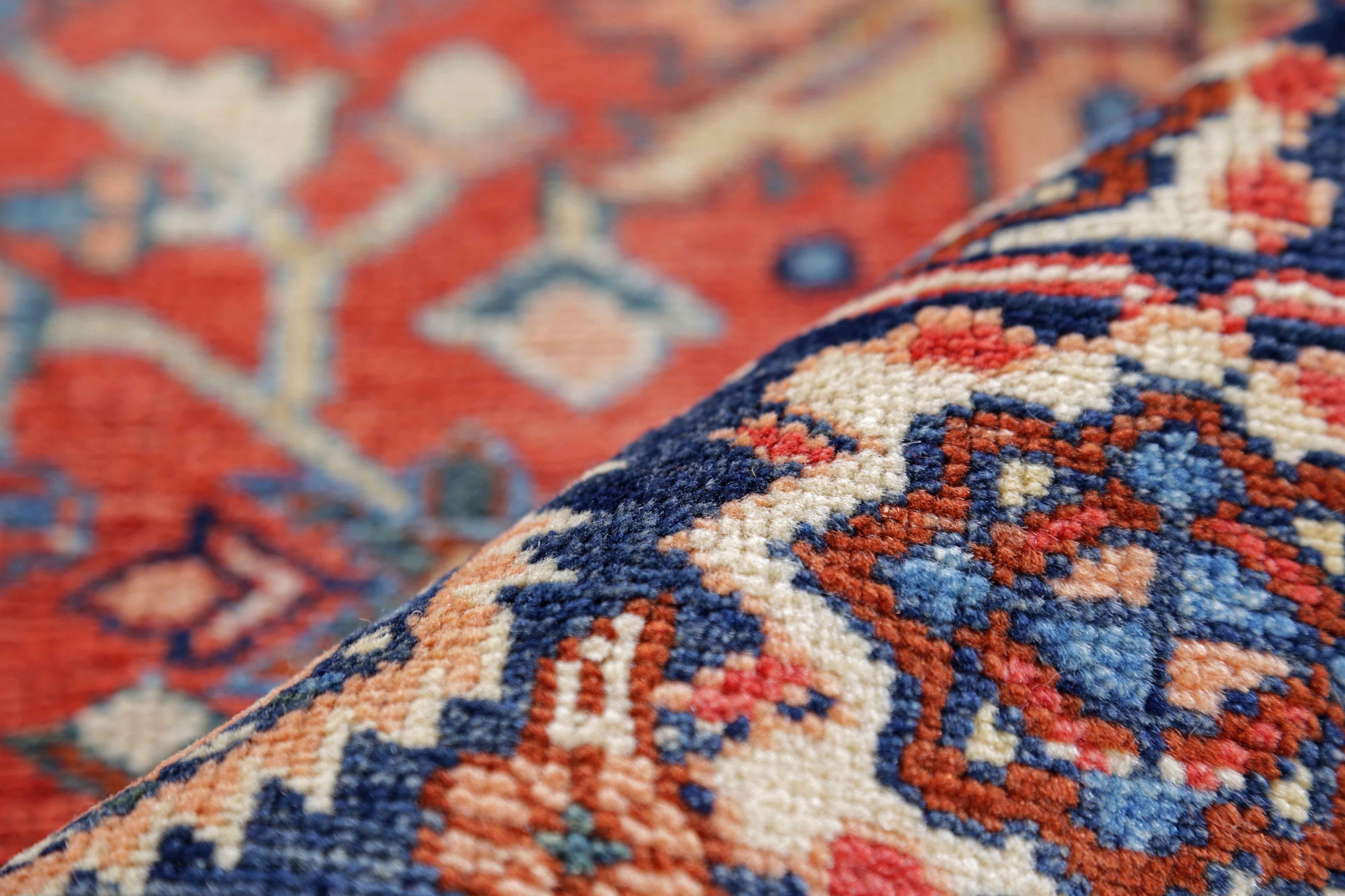20th Century Antique Persian Area Rug Heriz Design For Sale