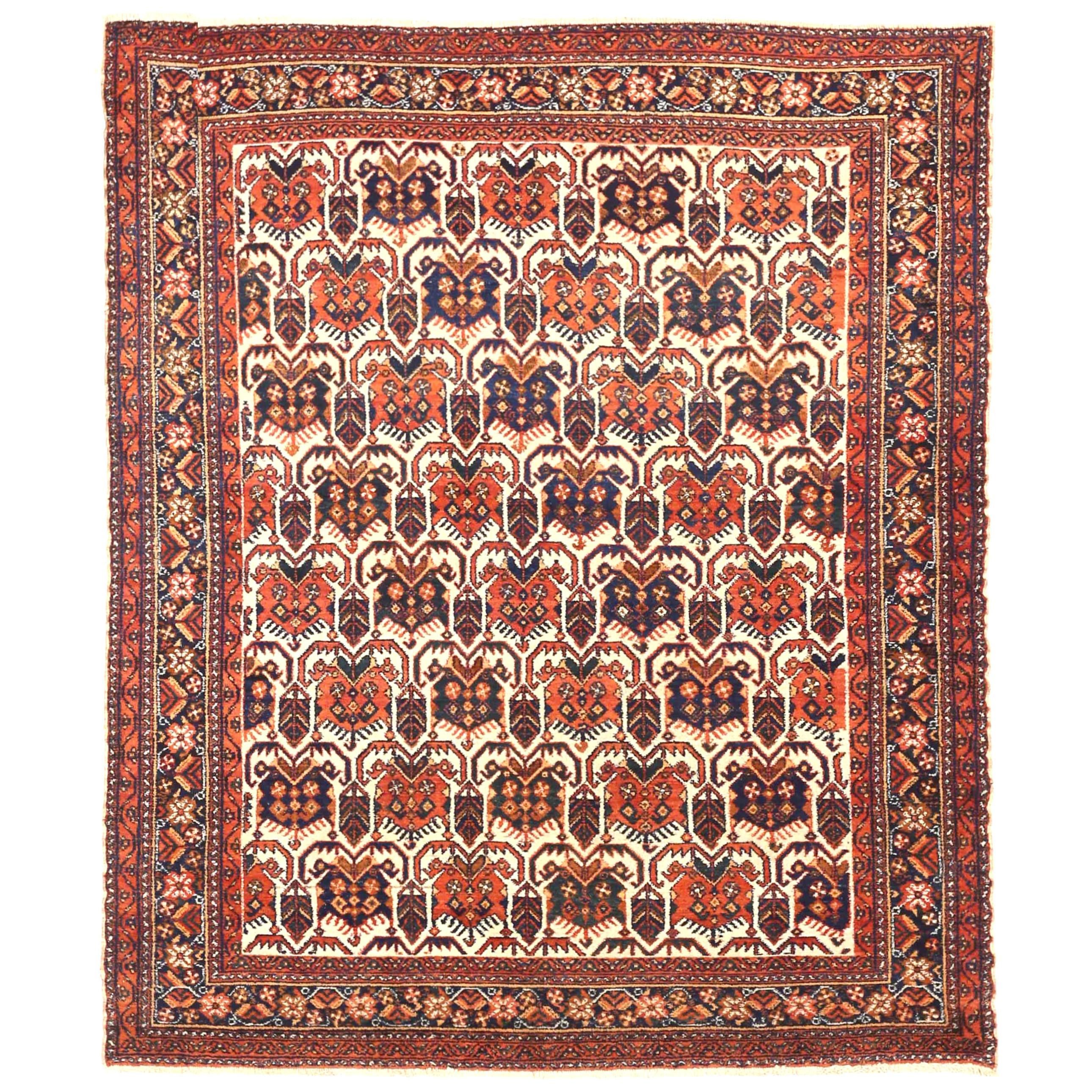 Antique Persian Area Rug Isfahan Design For Sale