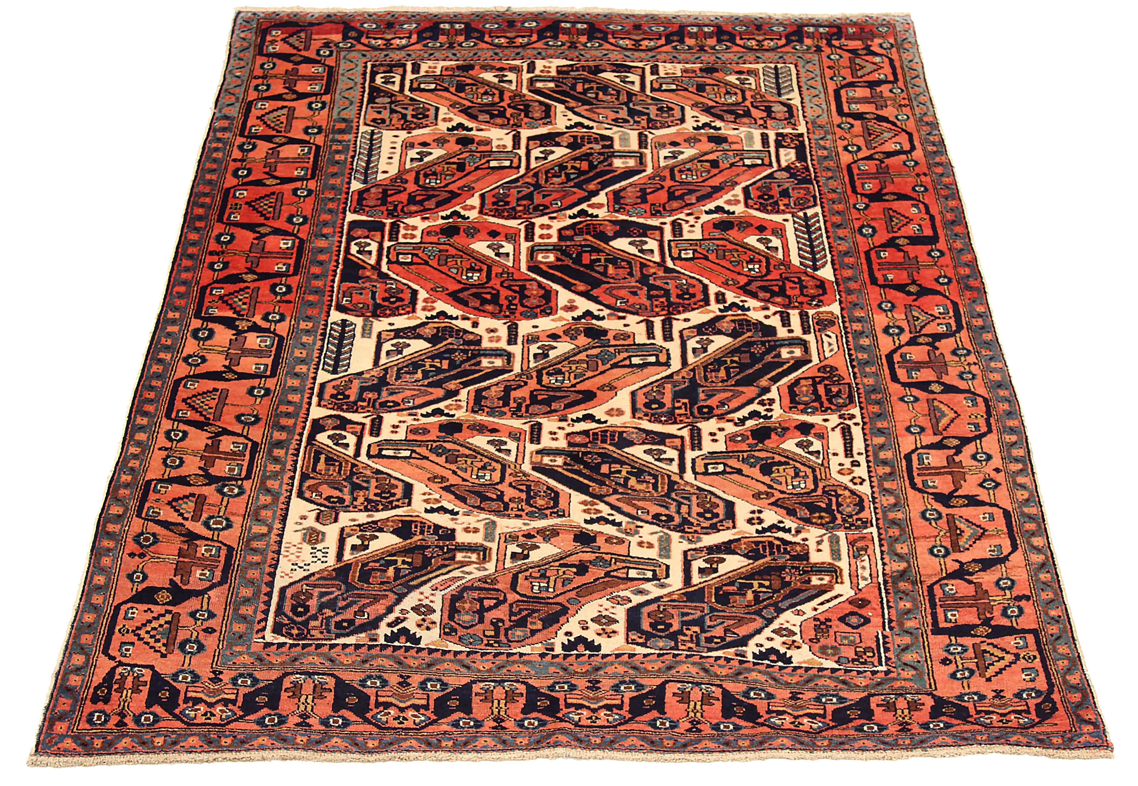 Antique Persian area rug handwoven from the finest sheep’s wool. It’s colored with all-natural vegetable dyes that are safe for humans and pets. It’s a traditional Isfahan design handwoven by expert artisans. It’s a lovely area rug that can be
