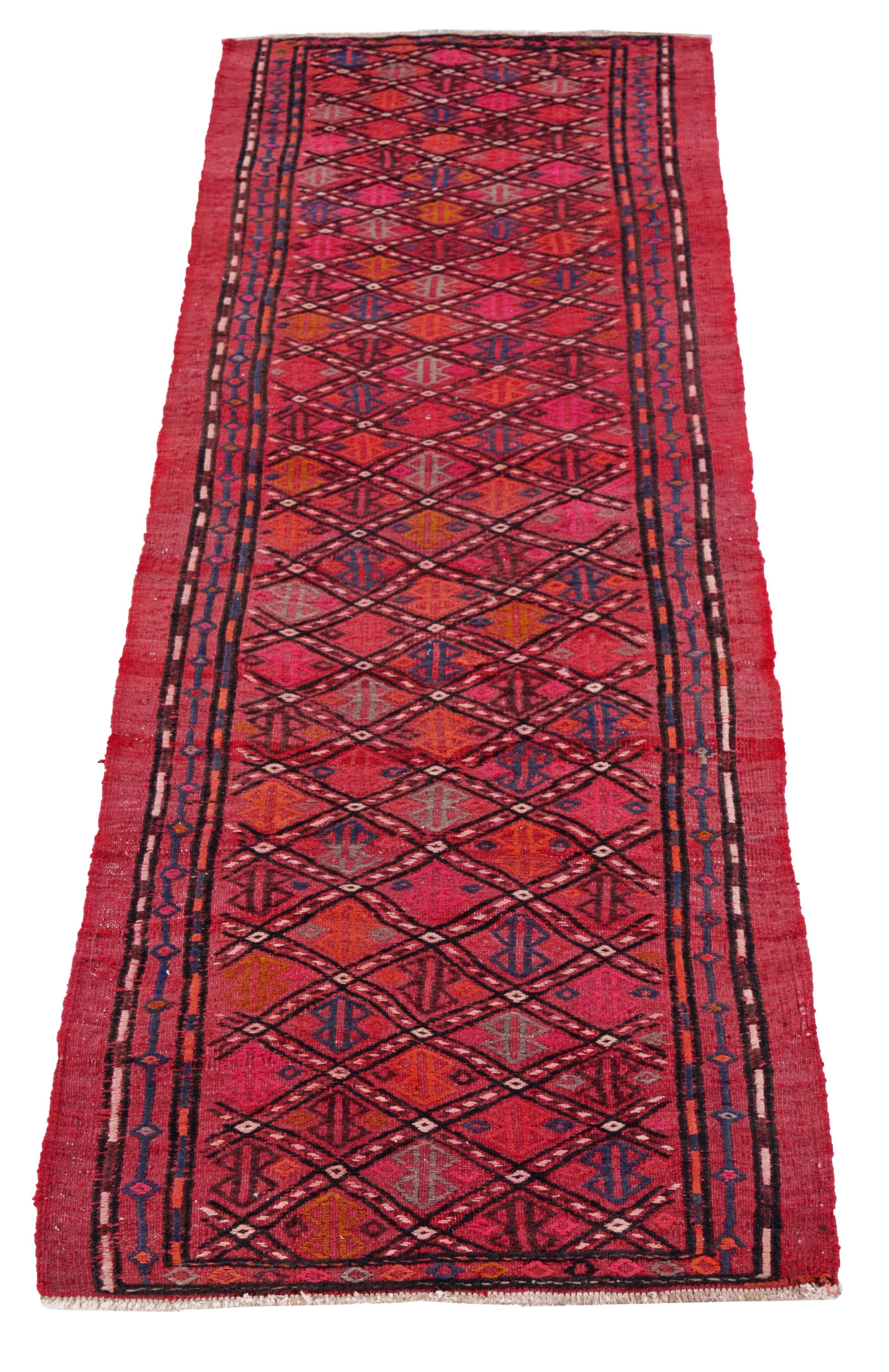 Antique Persian area rug handwoven from the finest sheep’s wool. It’s colored with all-natural vegetable dyes that are safe for humans and pets. It’s a traditional Jajm design handwoven by expert artisans. It’s a lovely area rug that can be