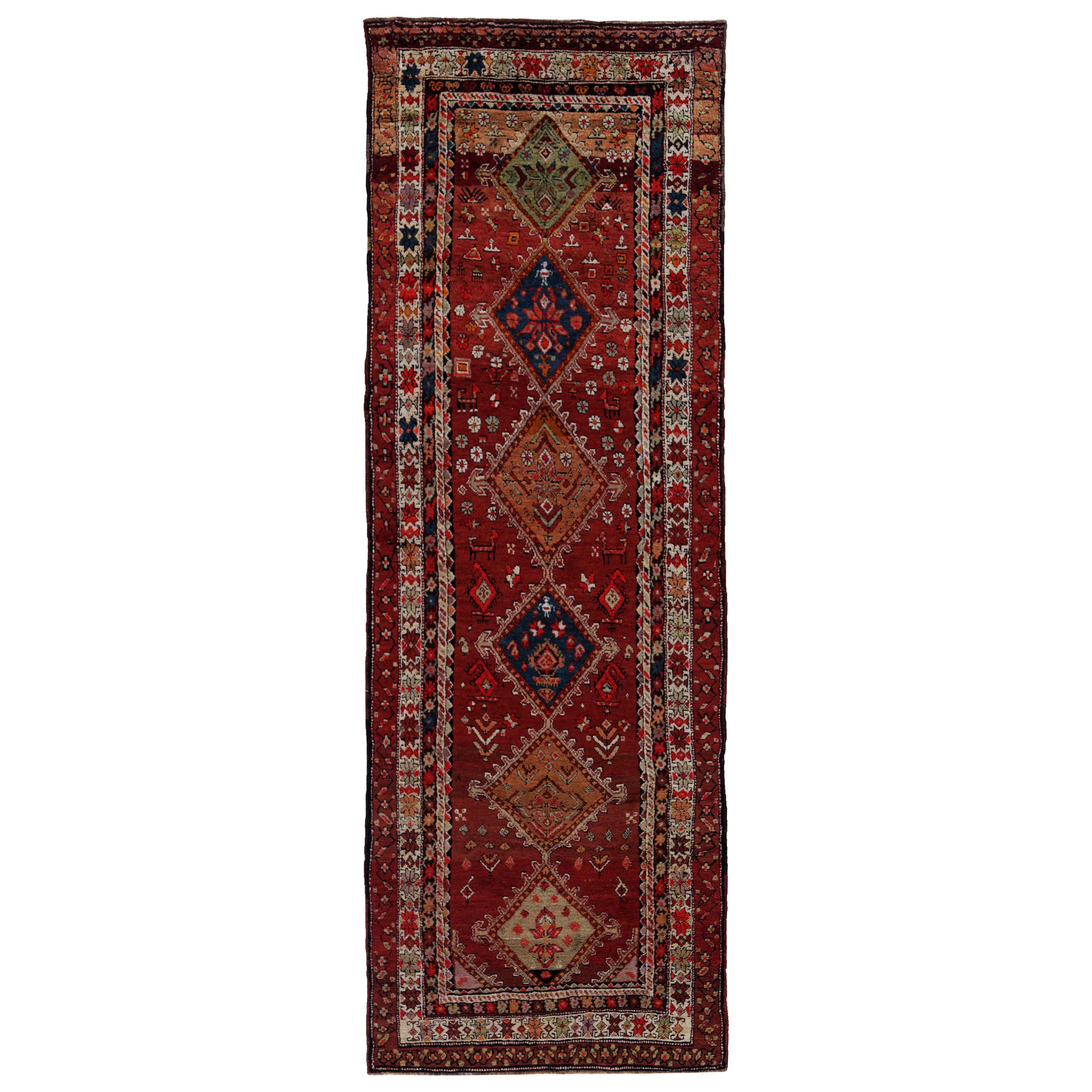 Antique Persian Area Rug Kazak Design For Sale