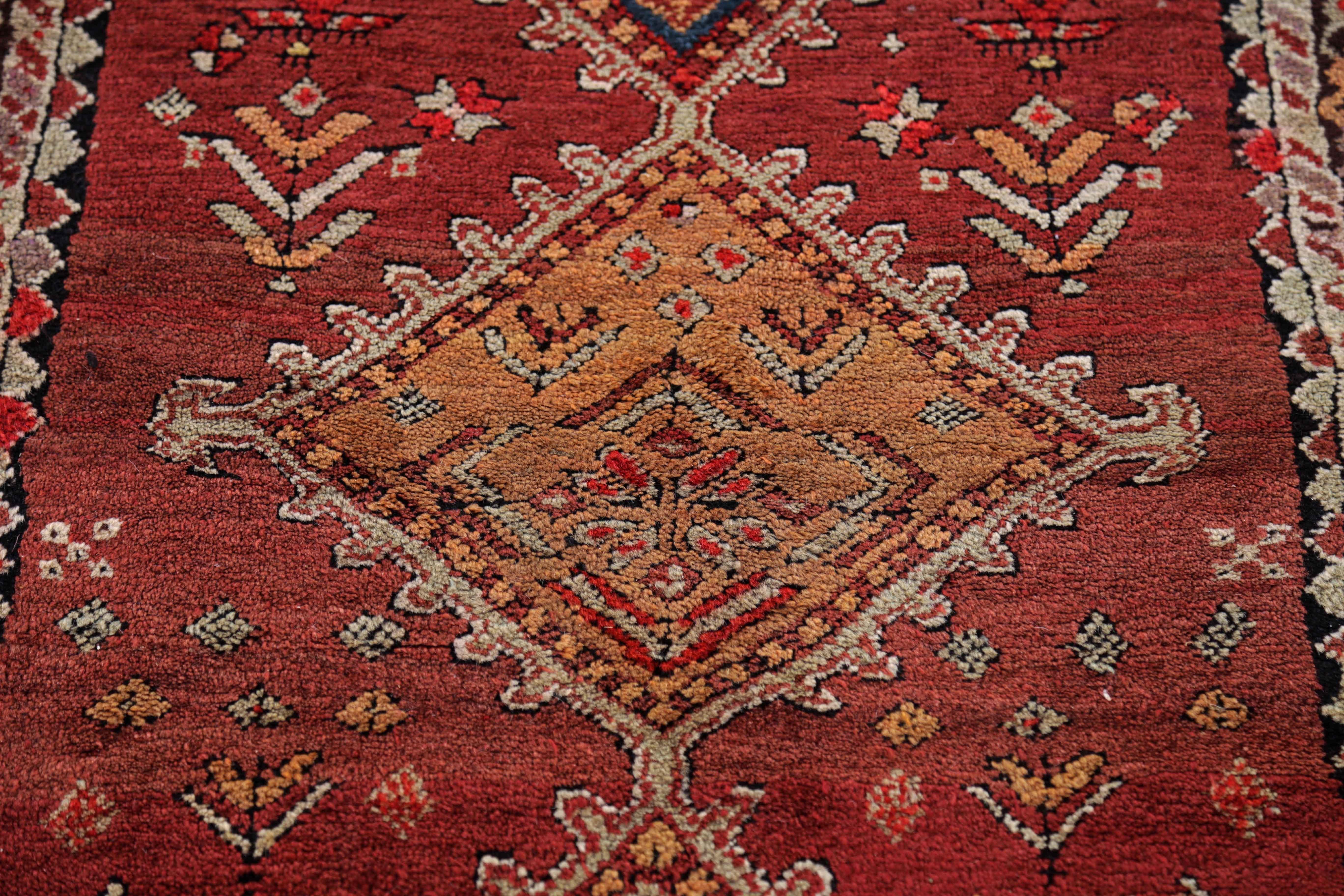 Hand-Woven Antique Persian Area Rug Kazak Design For Sale