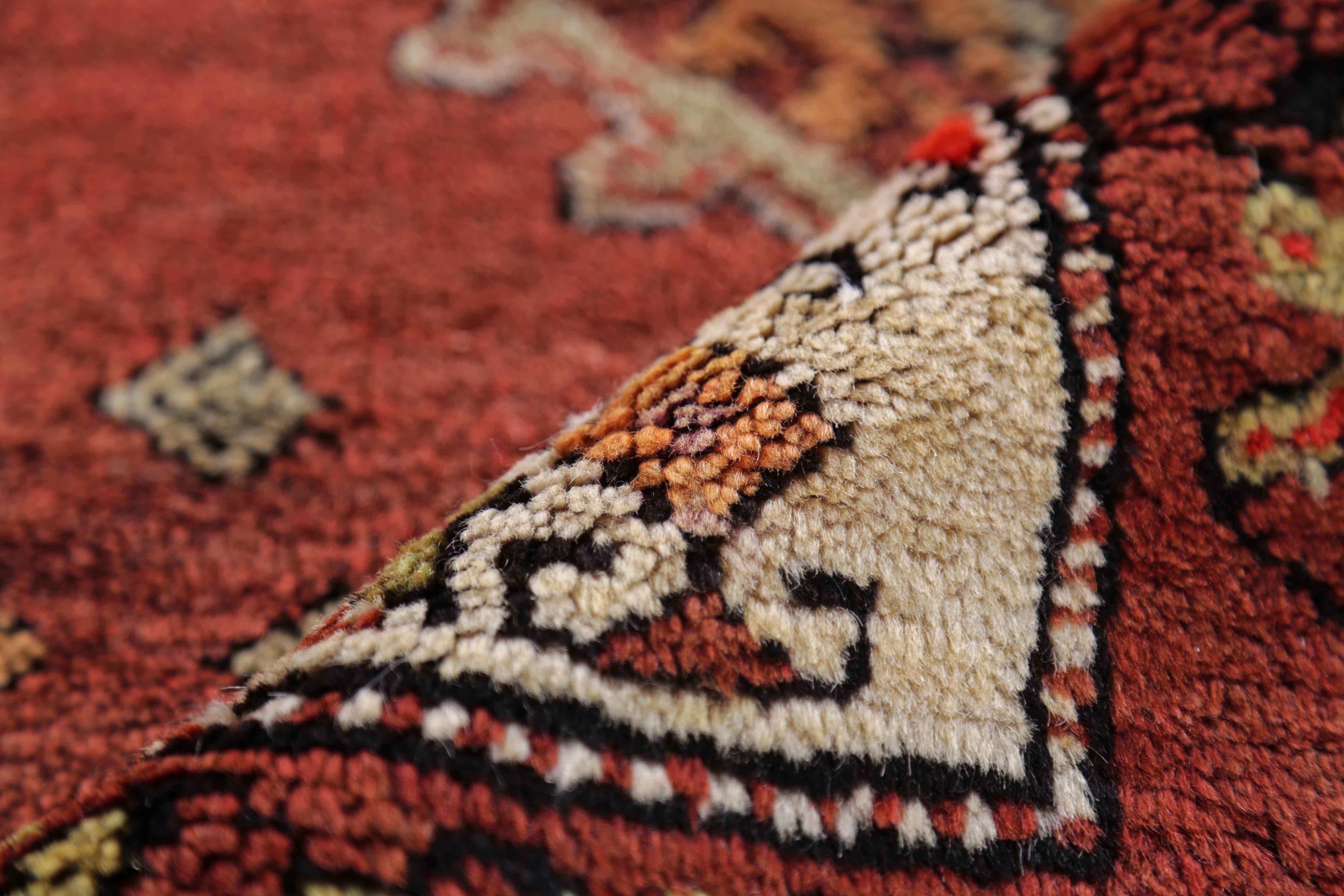 Wool Antique Persian Area Rug Kazak Design For Sale