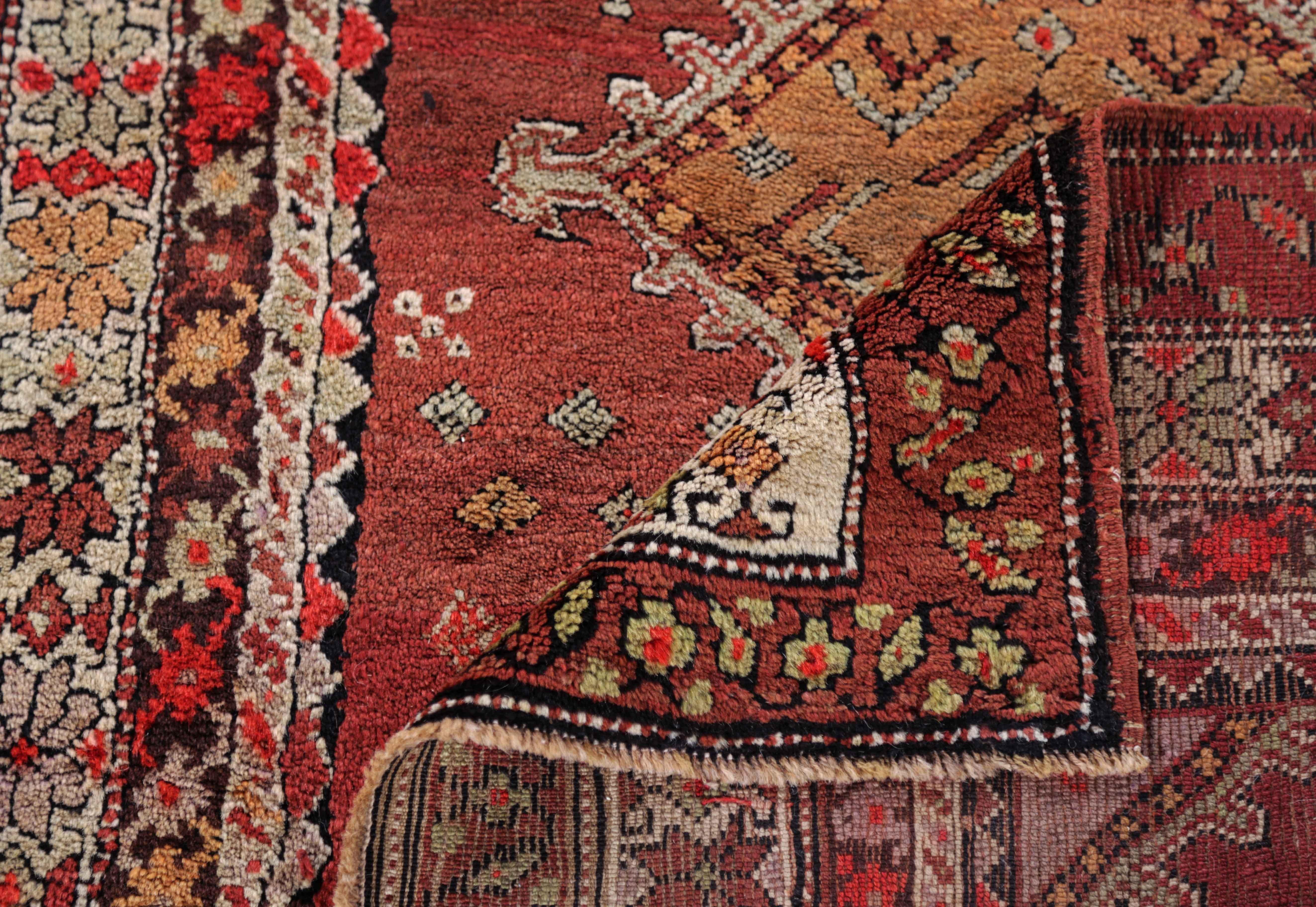Antique Persian Area Rug Kazak Design For Sale 1